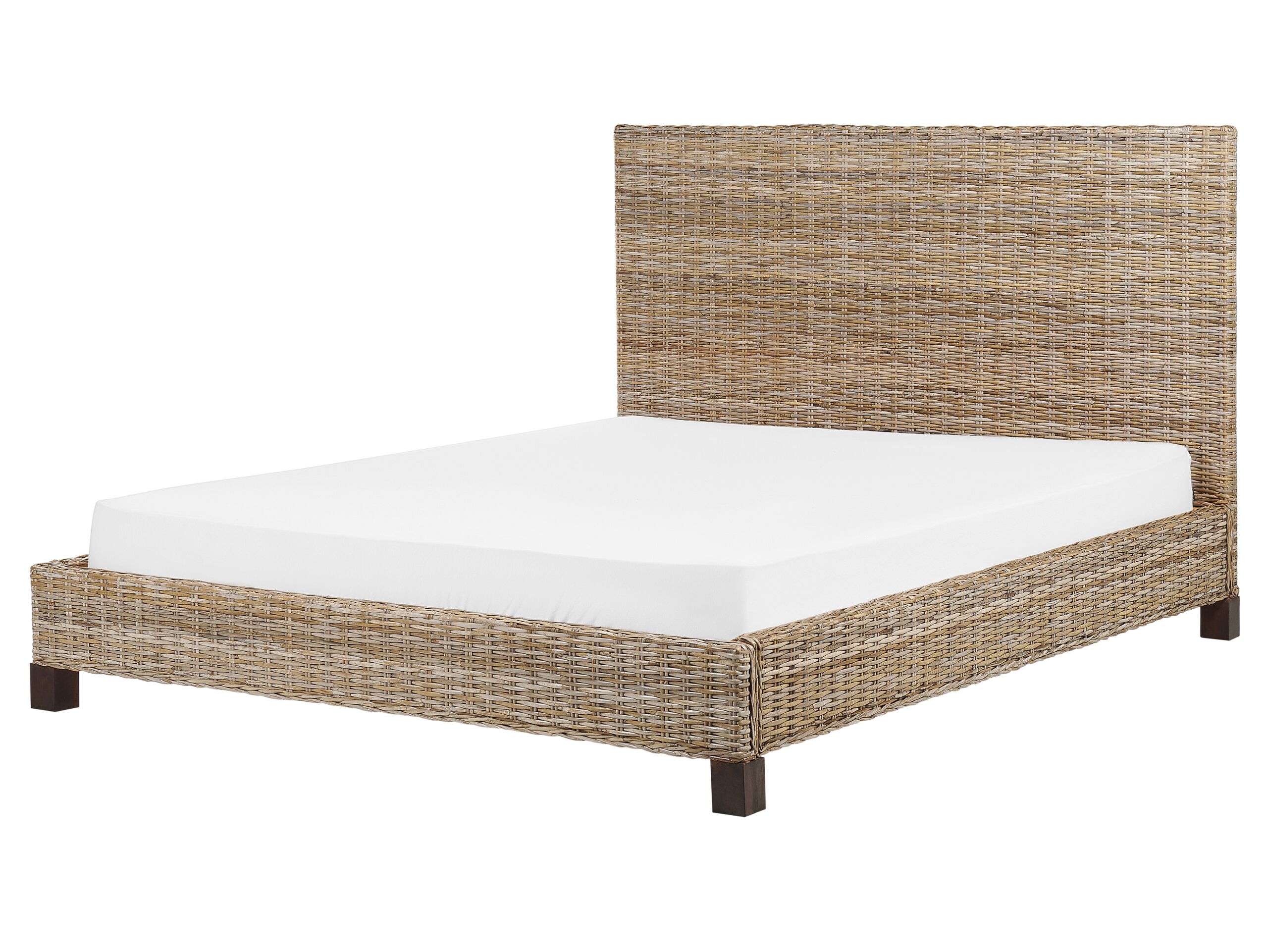 Rattan EU King Size Bed Natural SALBRIS - Gemini Interiors