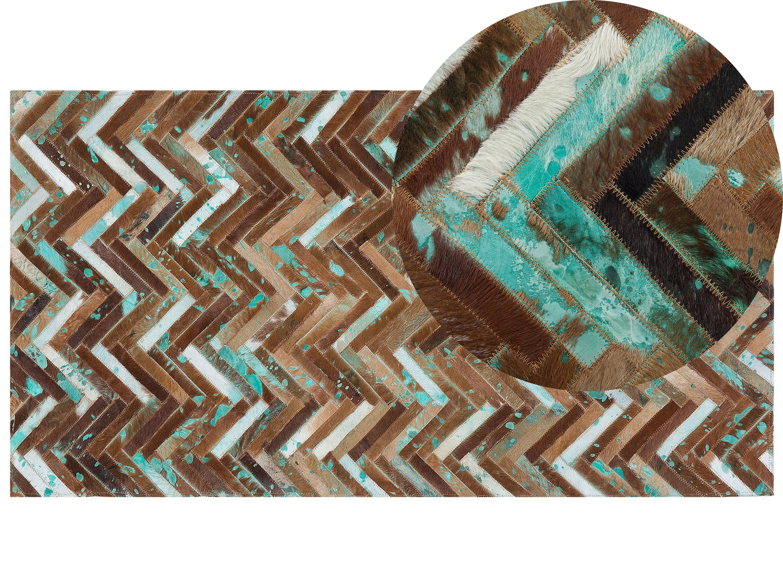 Cowhide Area Rug 80x150cm Multicolour - Gemini Interiors