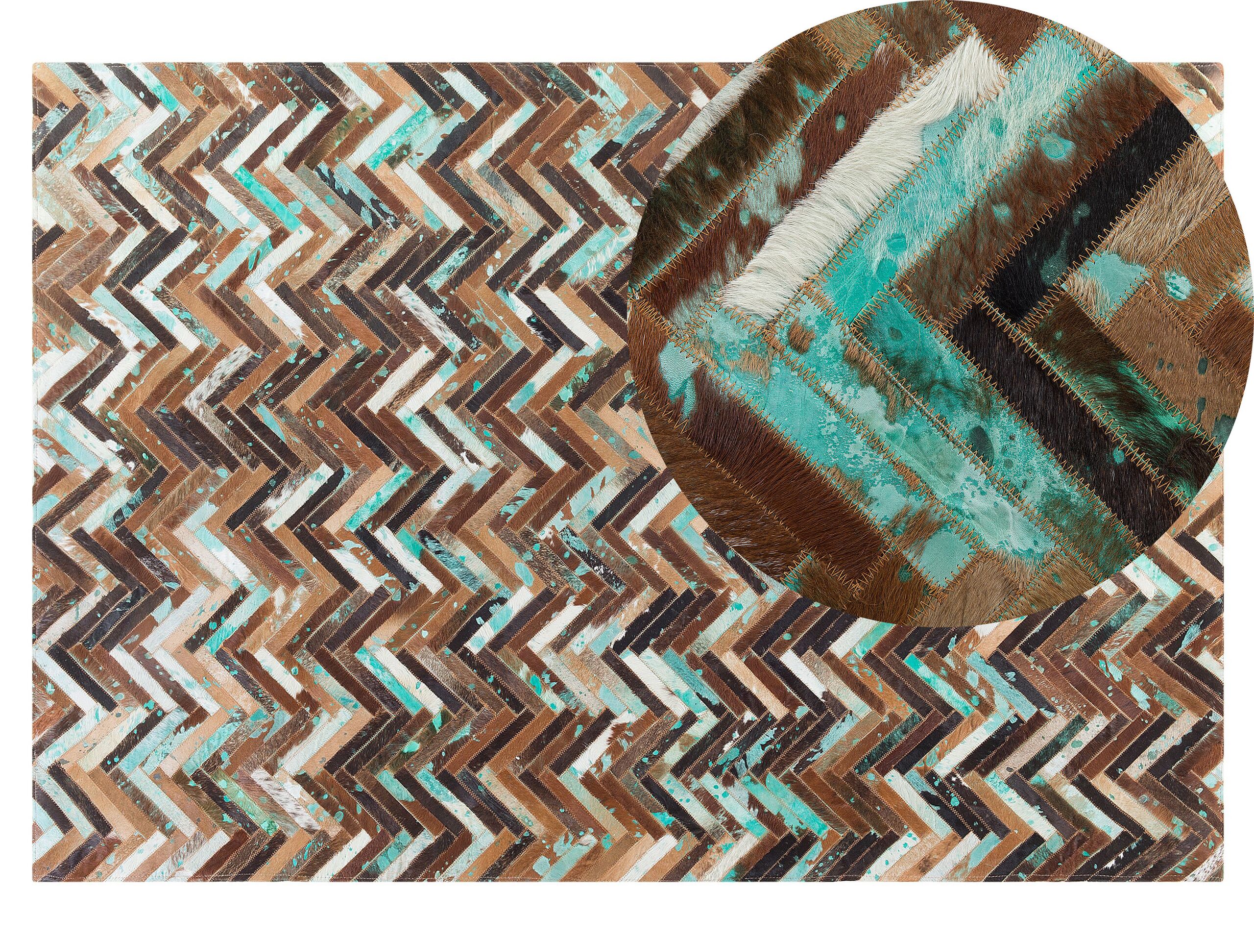 Cowhide Area Rug 140x200cm Multicolour - Gemini Interiors