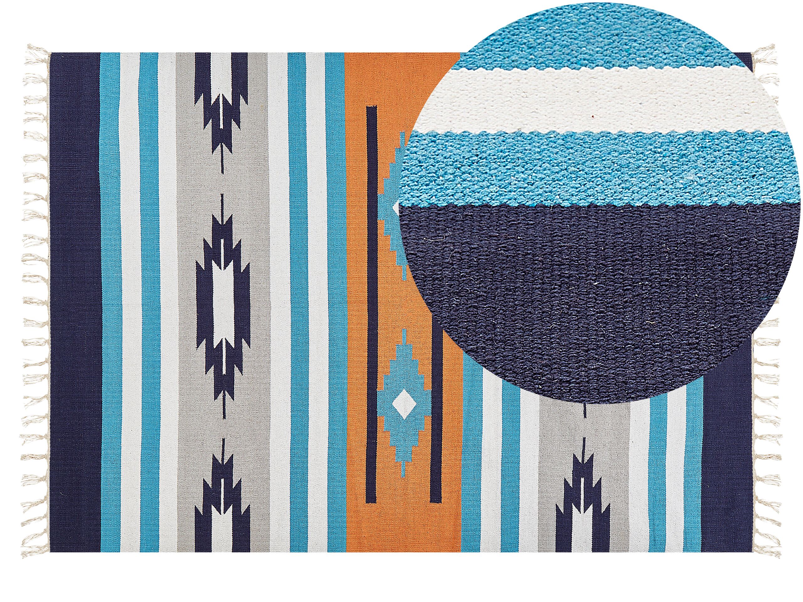 Cotton Kilim Area Rug 140x200cm Multicolour - Gemini Interiors