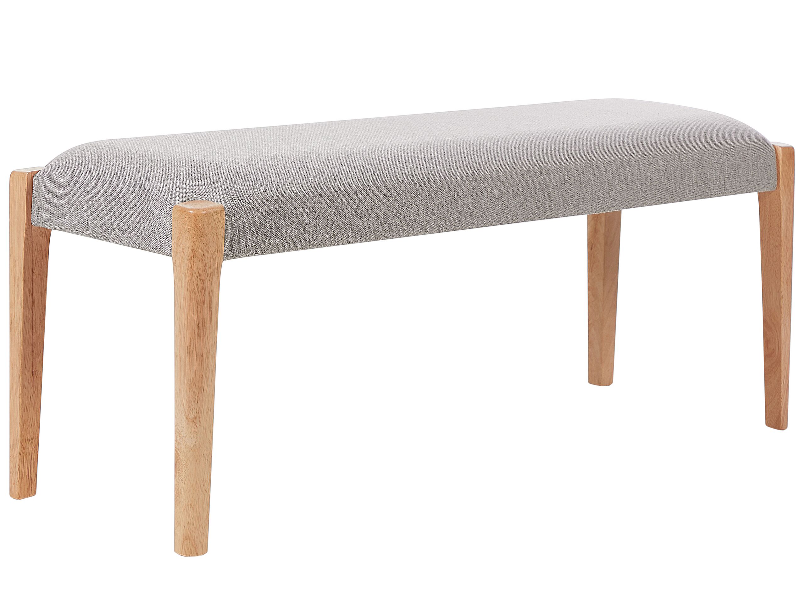 Cushioned Dining Bench Light Wood with Grey ELYRIA - Gemini Interiors