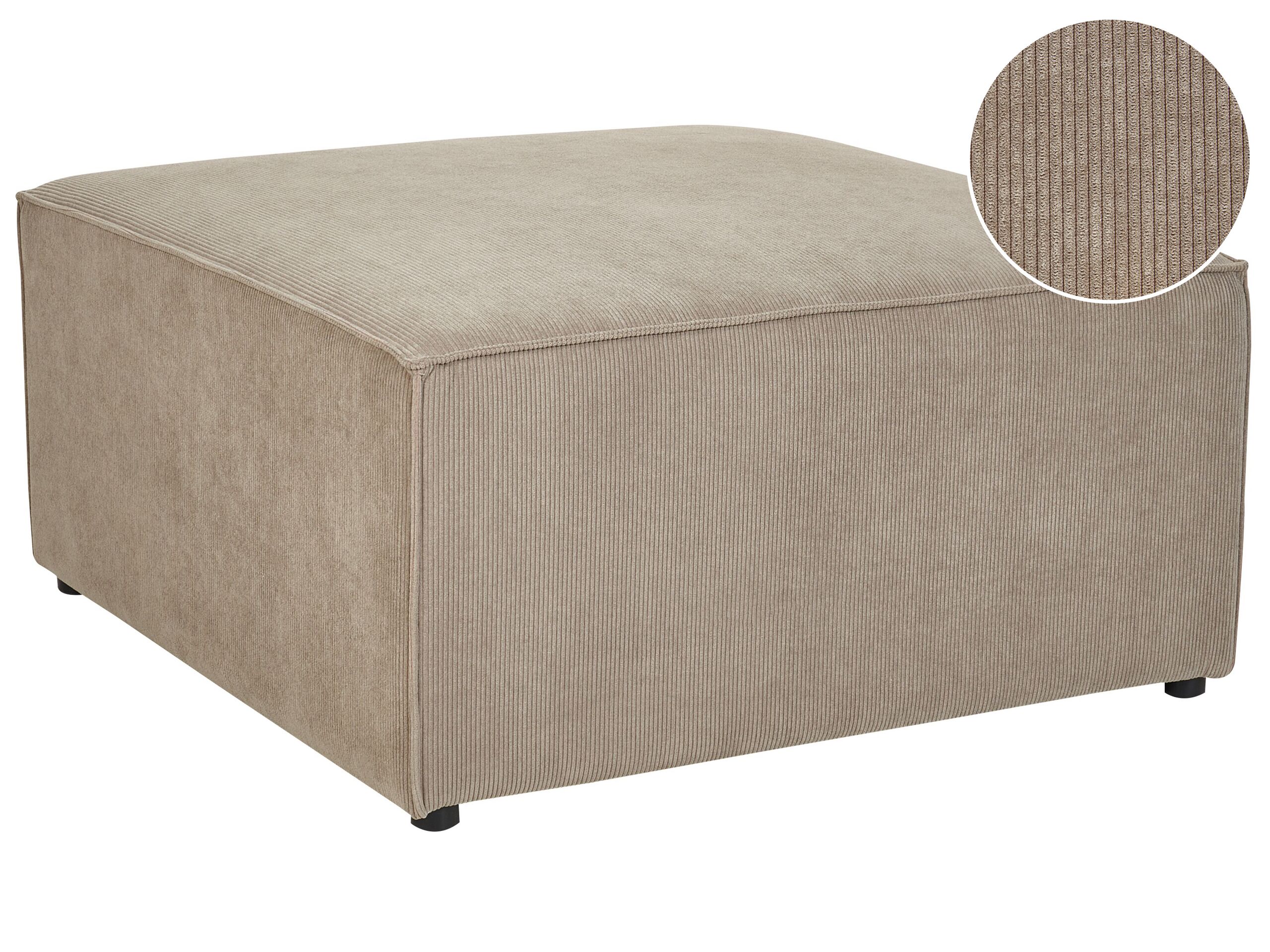 Jumbo Cord Ottoman Taupe LEMVIG - Gemini Interiors