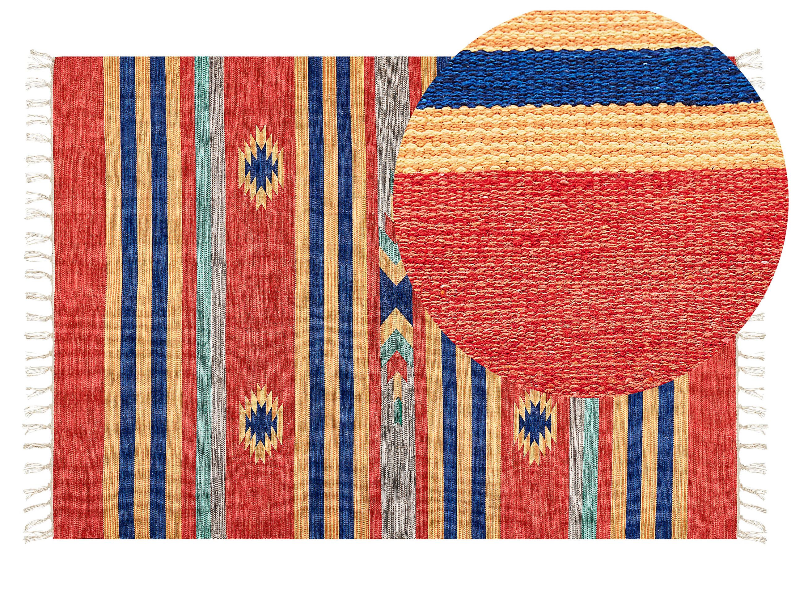 Cotton Kilim Area Rug 140x200cm Multicolour - Gemini Interiors