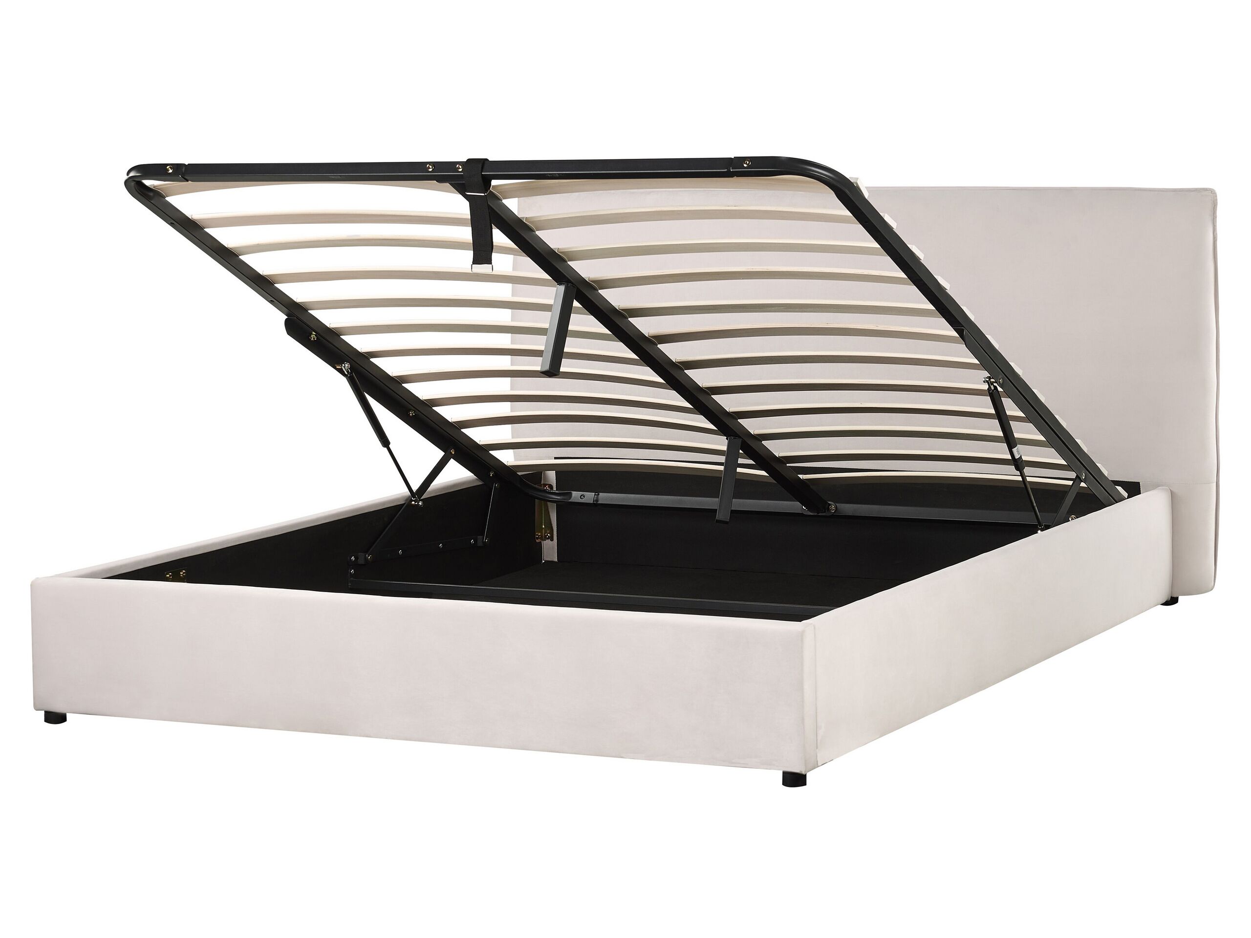 Velvet EU King Size Ottoman Bed Off-White LAVAUR - Gemini Interiors