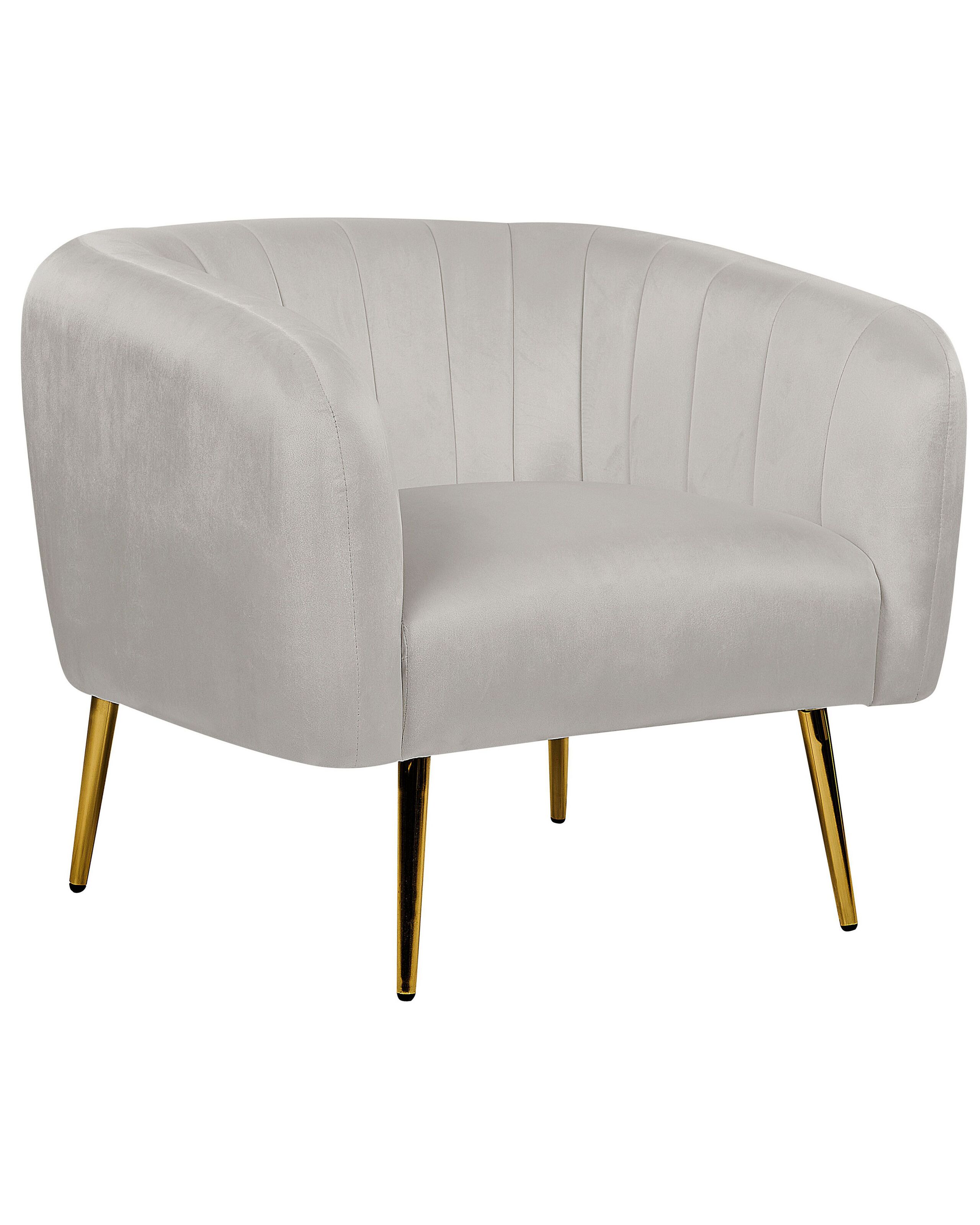 Velvet Armchair Light Grey LACONIA - Gemini Interiors