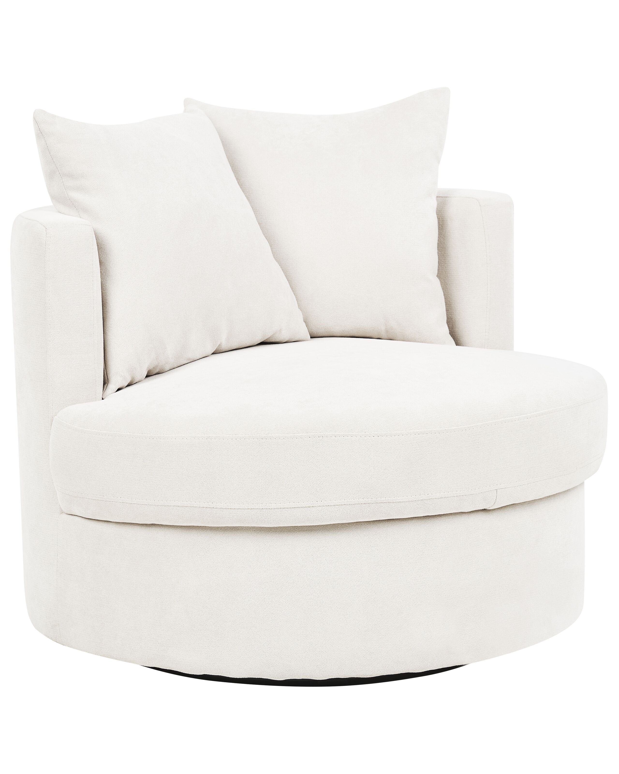 Swivel Fabric Armchair Light Beige DALBY - Gemini Interiors