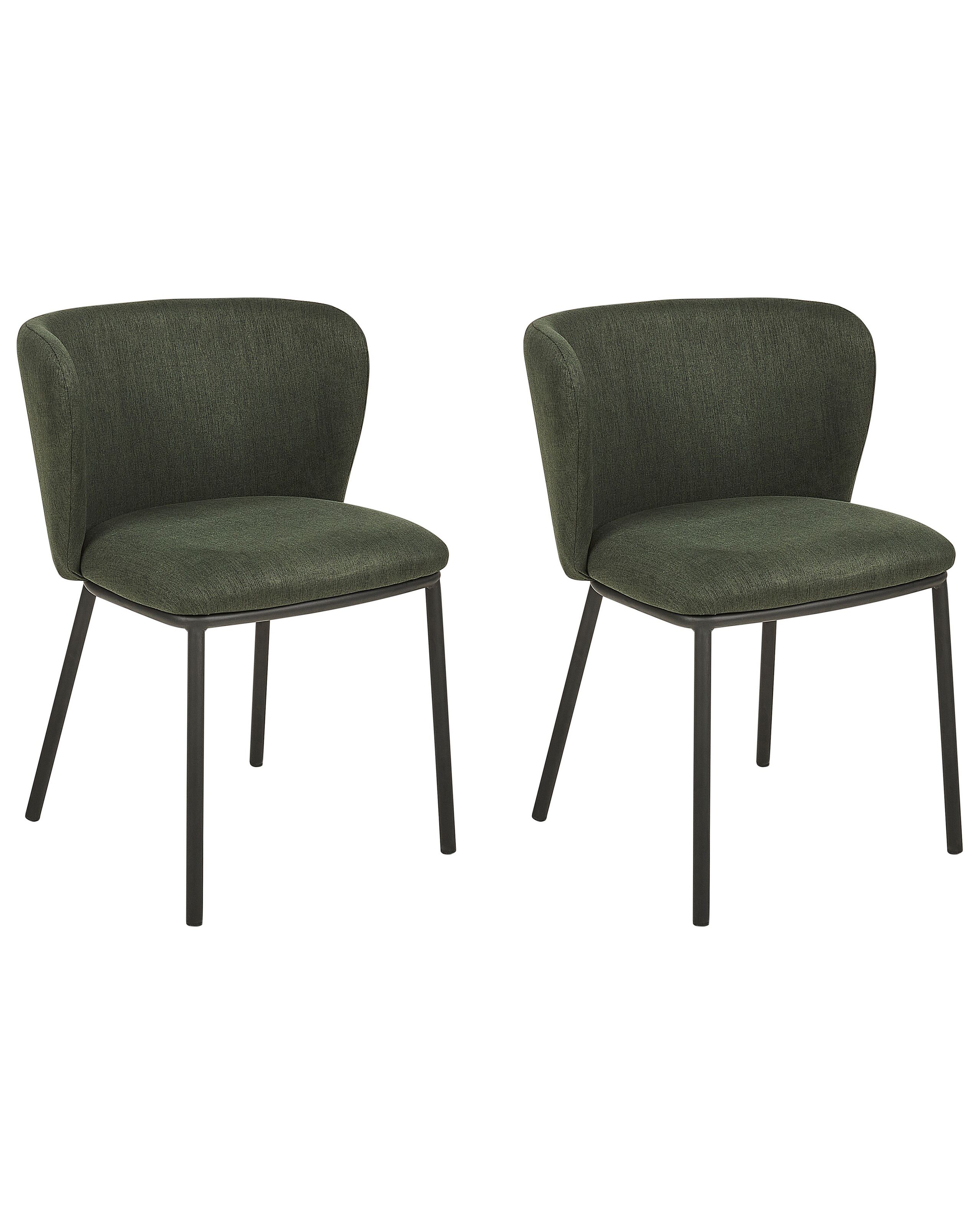 Set of 2 Fabric Dining Chairs Dark Green MINA - Gemini Interiors