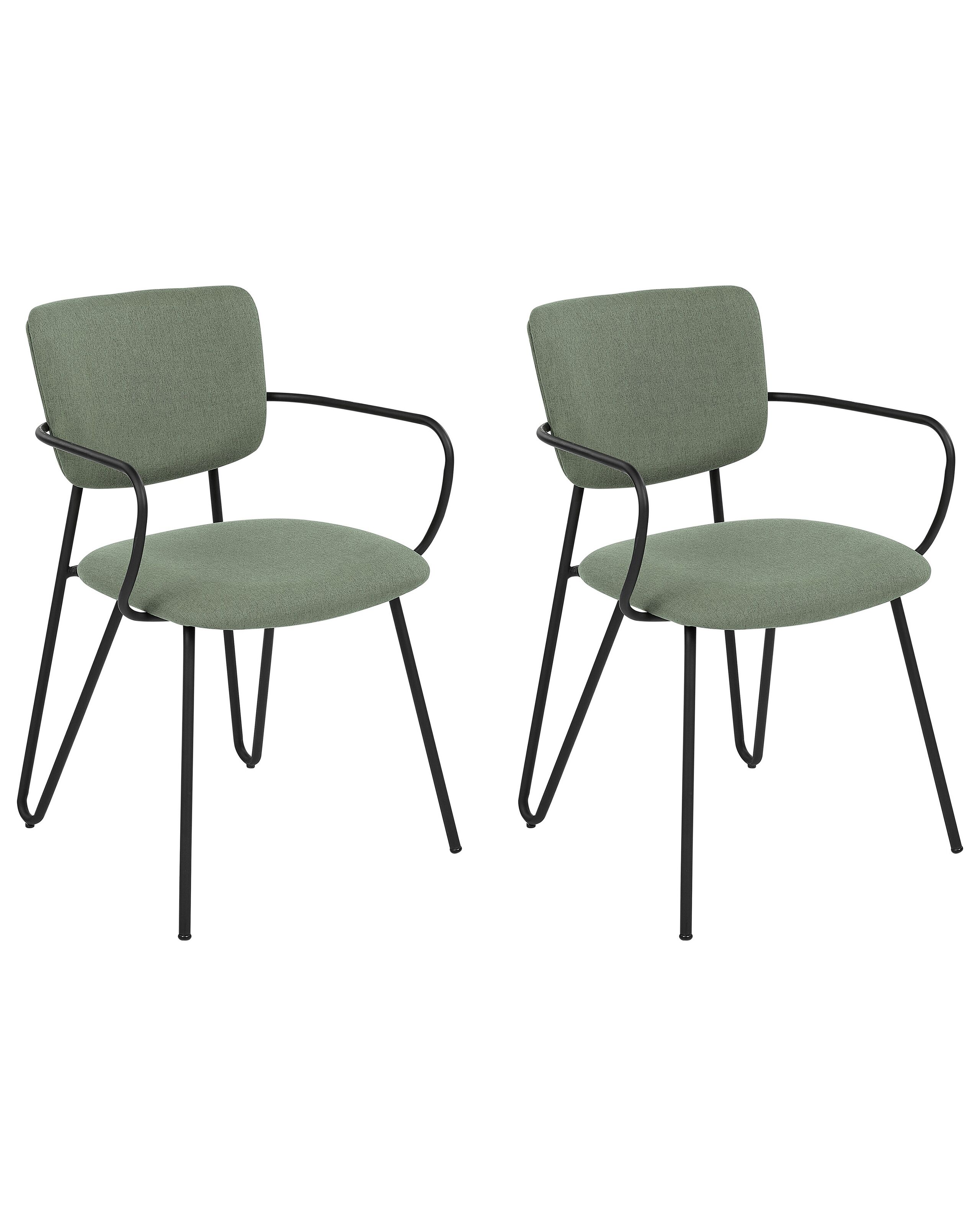 Set of 2 Fabric Dining Chairs Dark Green ELKO - Gemini Interiors