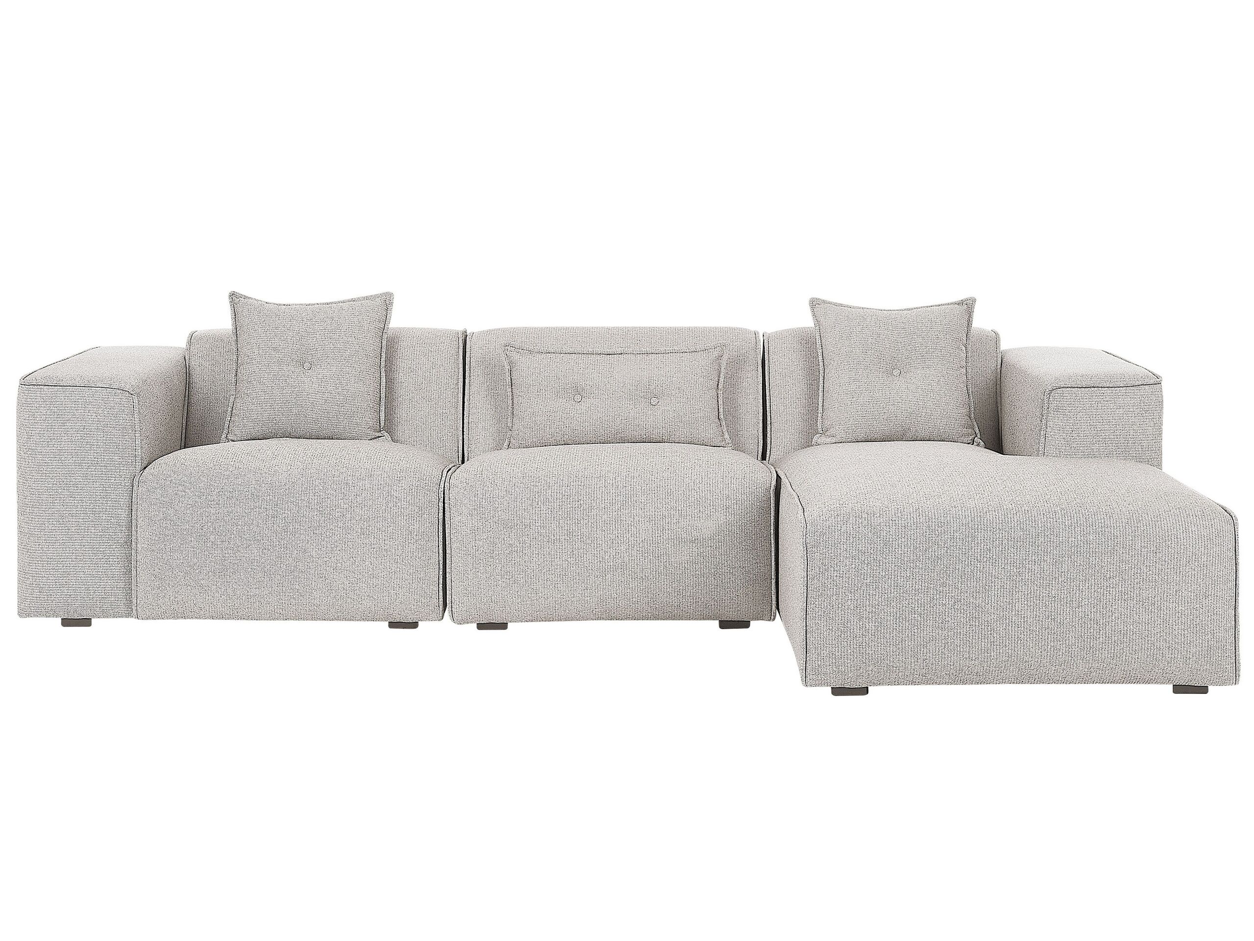 Left Hand Fabric Corner Sofa Light Beige DOLVA - Gemini Interiors