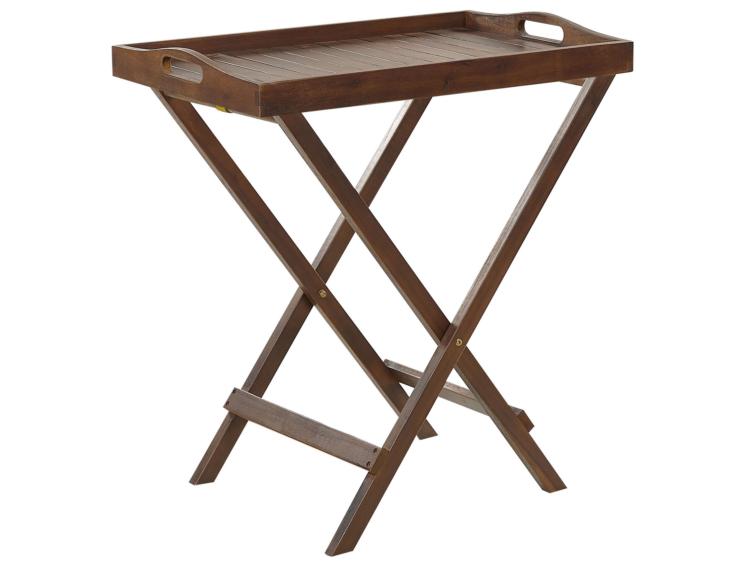 Acacia Wood Garden Tray Table Dark AMANTEA - Gemini Interiors