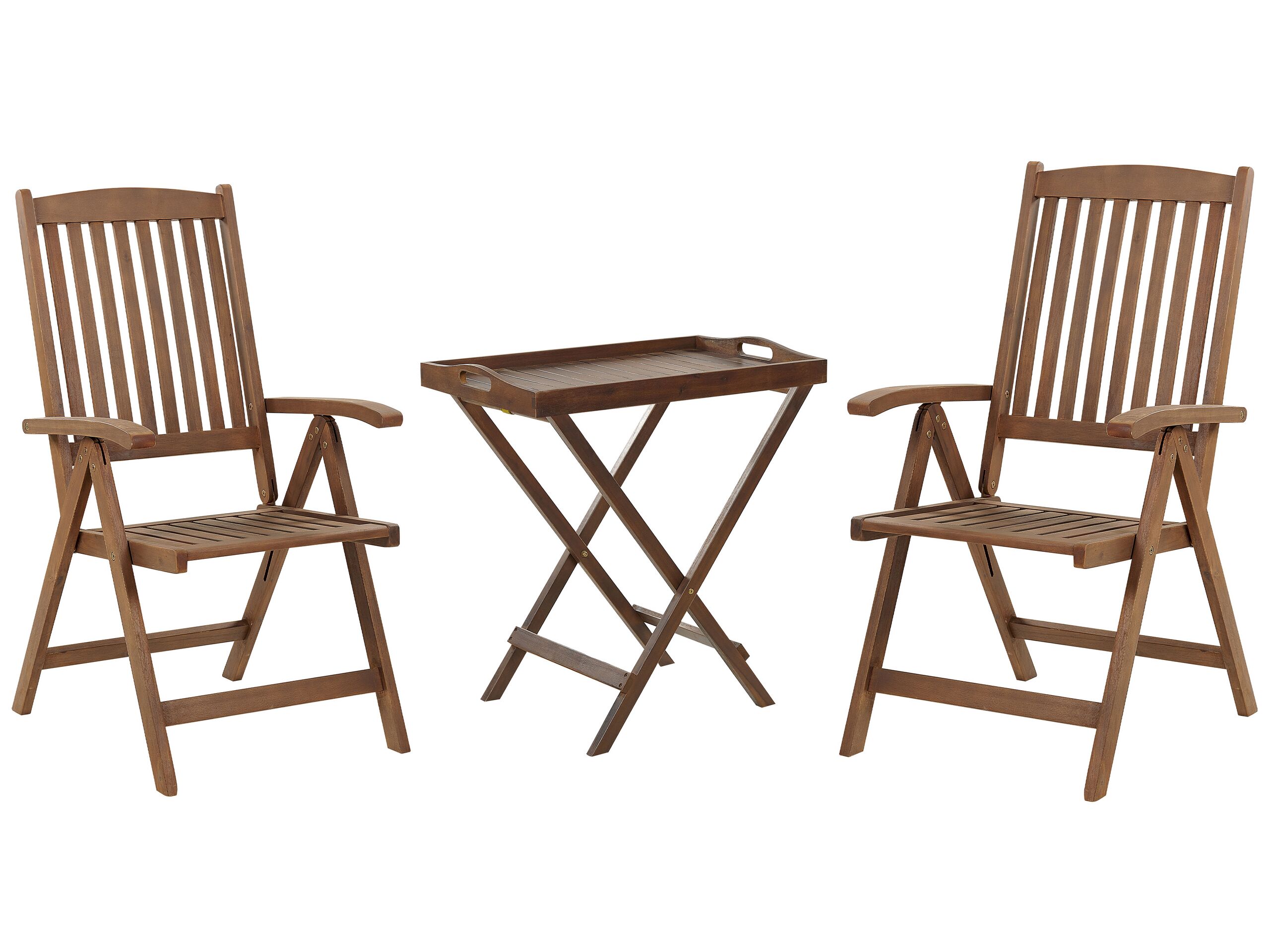 Acacia Wood Bistro Set Dark AMANTEA - Gemini Interiors