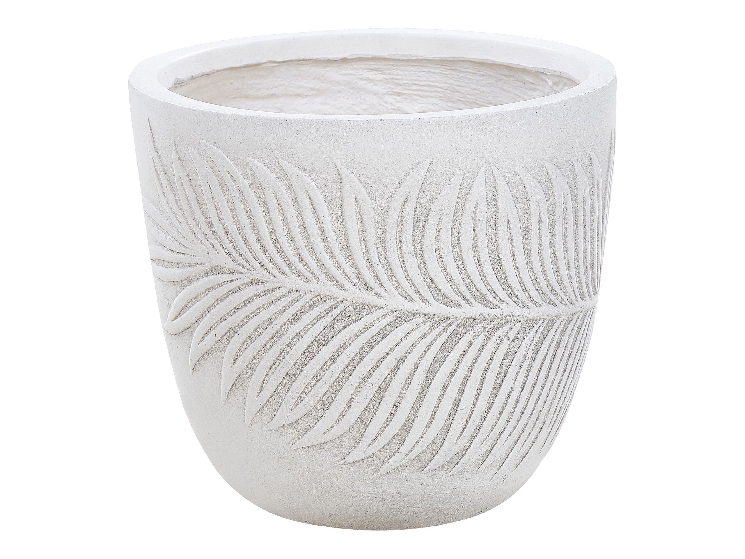 Flower Pot Fibre Clay 28 x 28 x 16 cm Off-White FTERO - Gemini Interiors