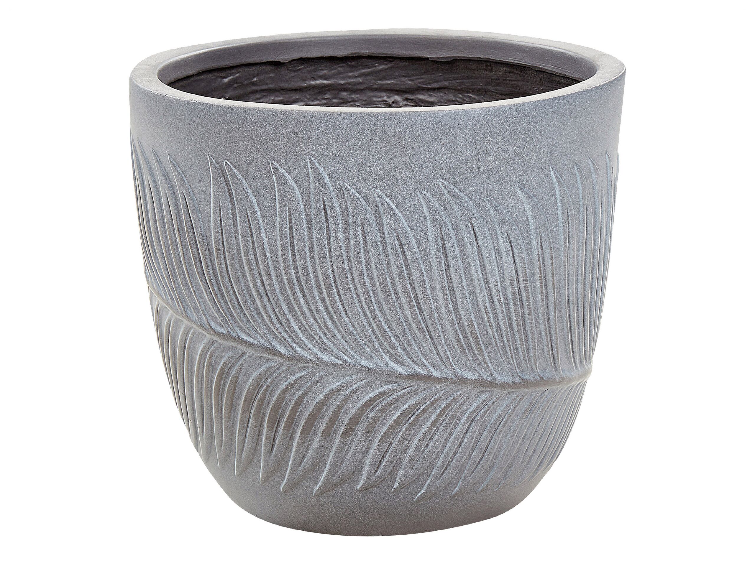 Flower Pot Fibre Clay 28 x 28 x 16 cm Grey FTERO - Gemini Interiors