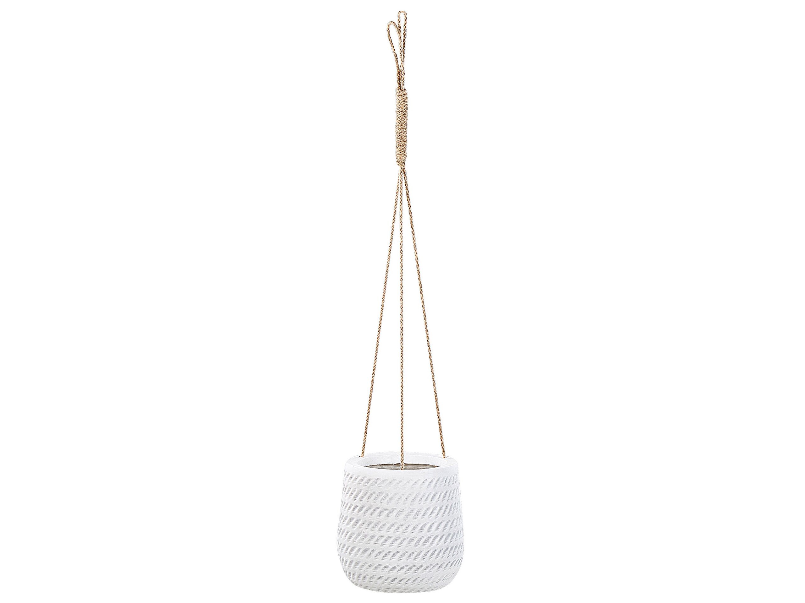 Hanging Plant Pot âŒ€ 20 cm Off-White LIVADIA - Gemini Interiors