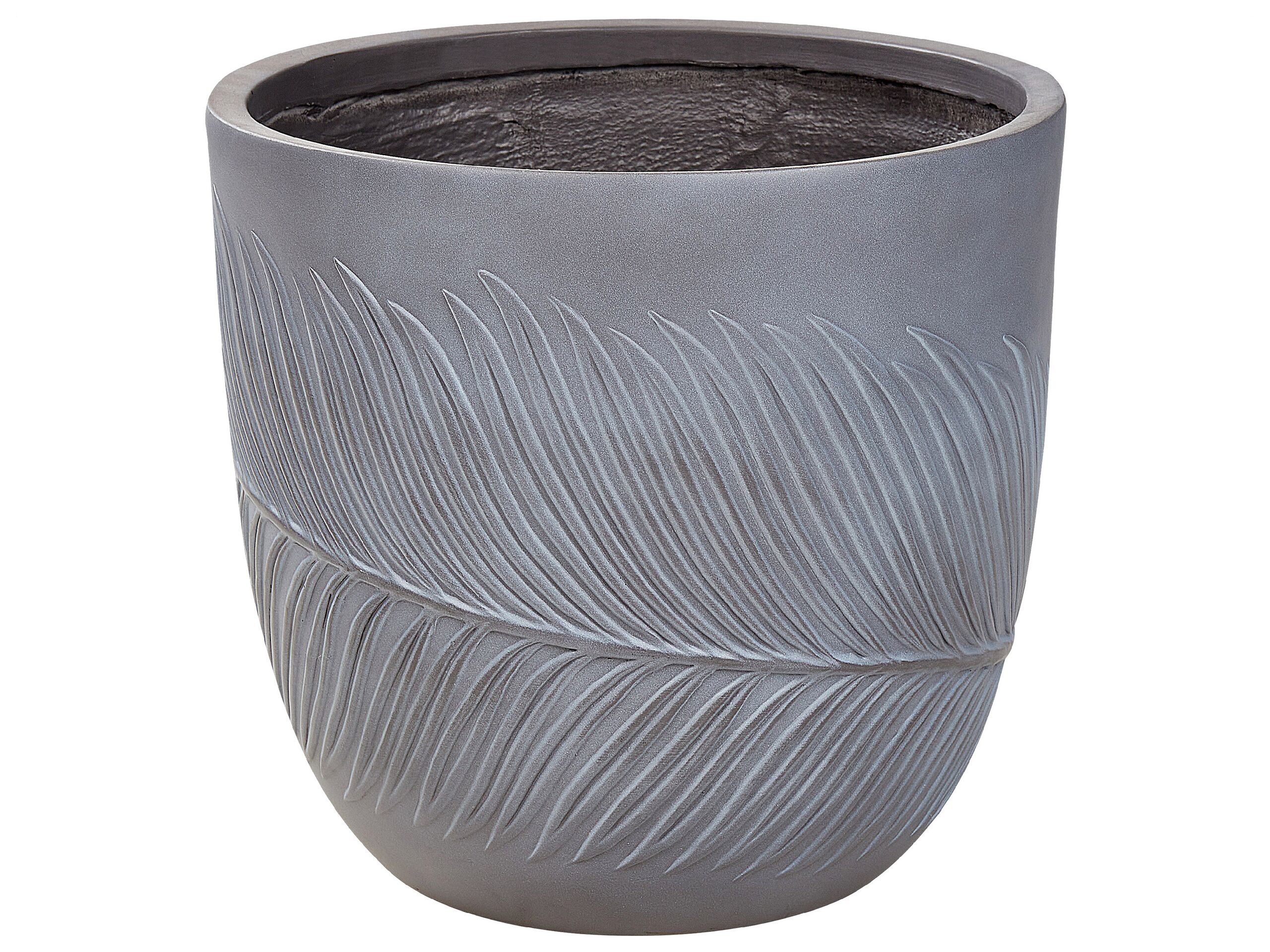 Flower Pot Fibre Clay 42 x 42 x 40 cm Grey FTERO - Gemini Interiors