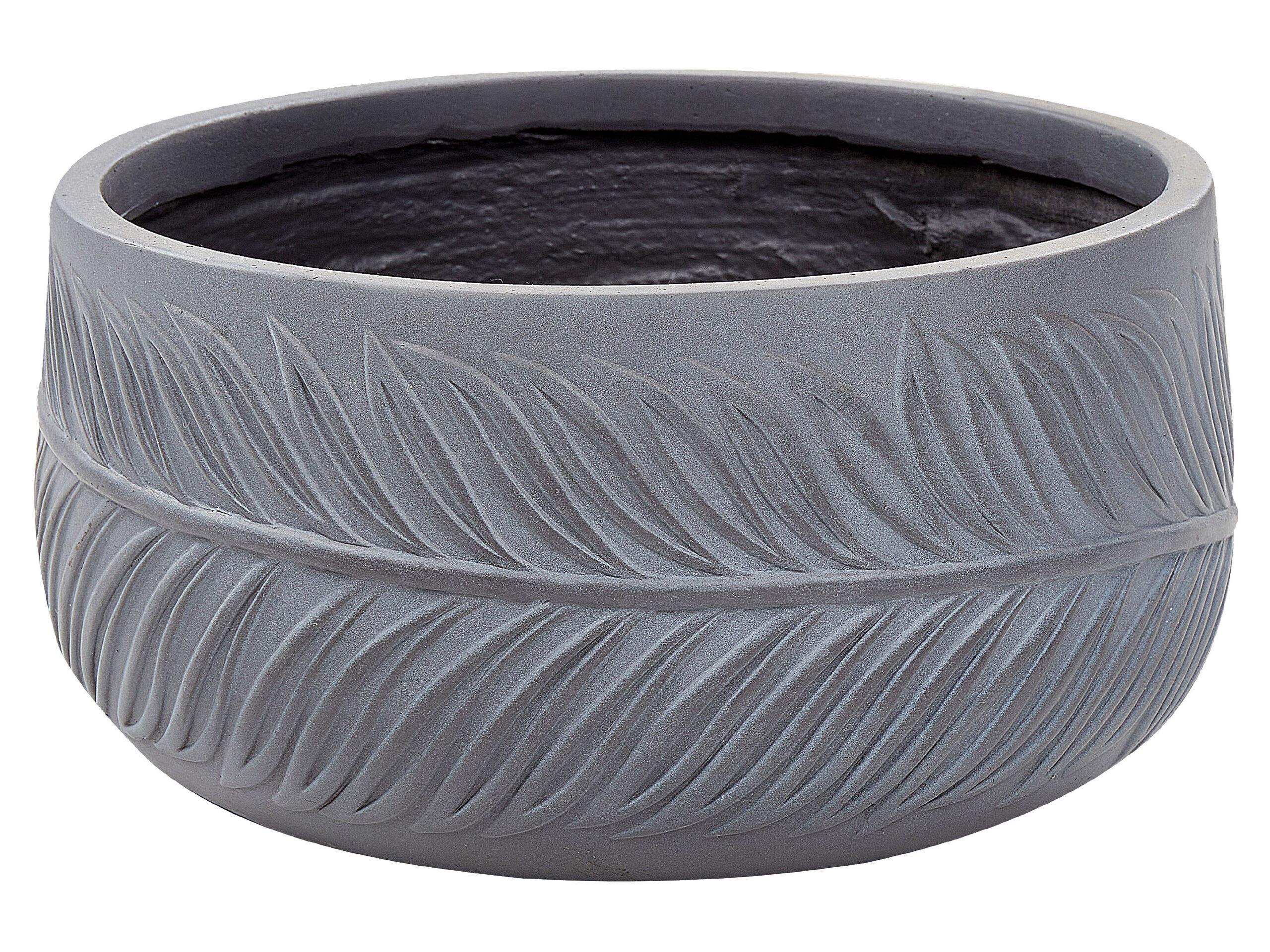 Flower Pot Fibre Clay 35 x 35 x 19 cm Grey FTERO - Gemini Interiors