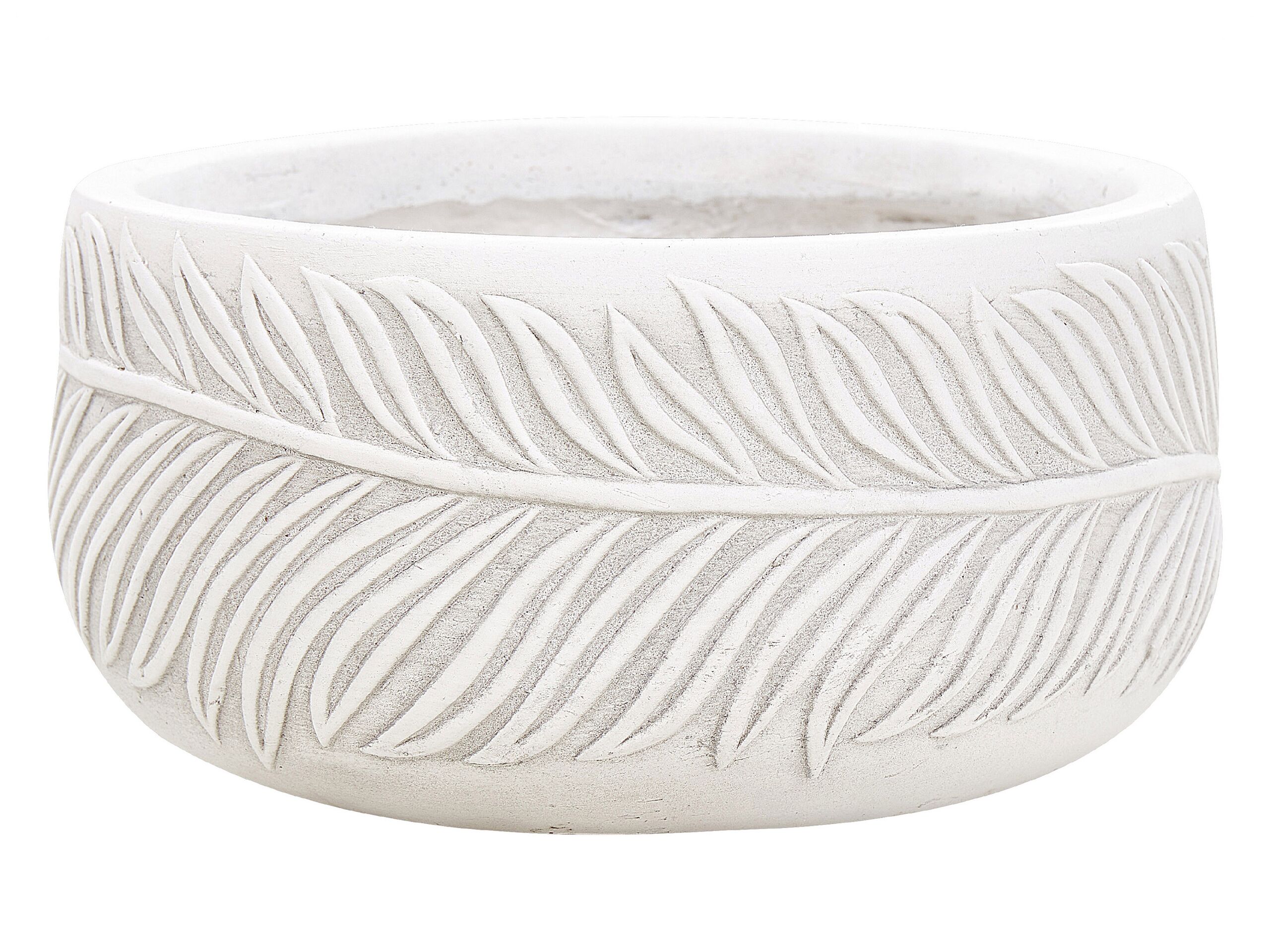 Flower Pot Fibre Clay 25 x 25 x 14 cm Off-White FTERO - Gemini Interiors