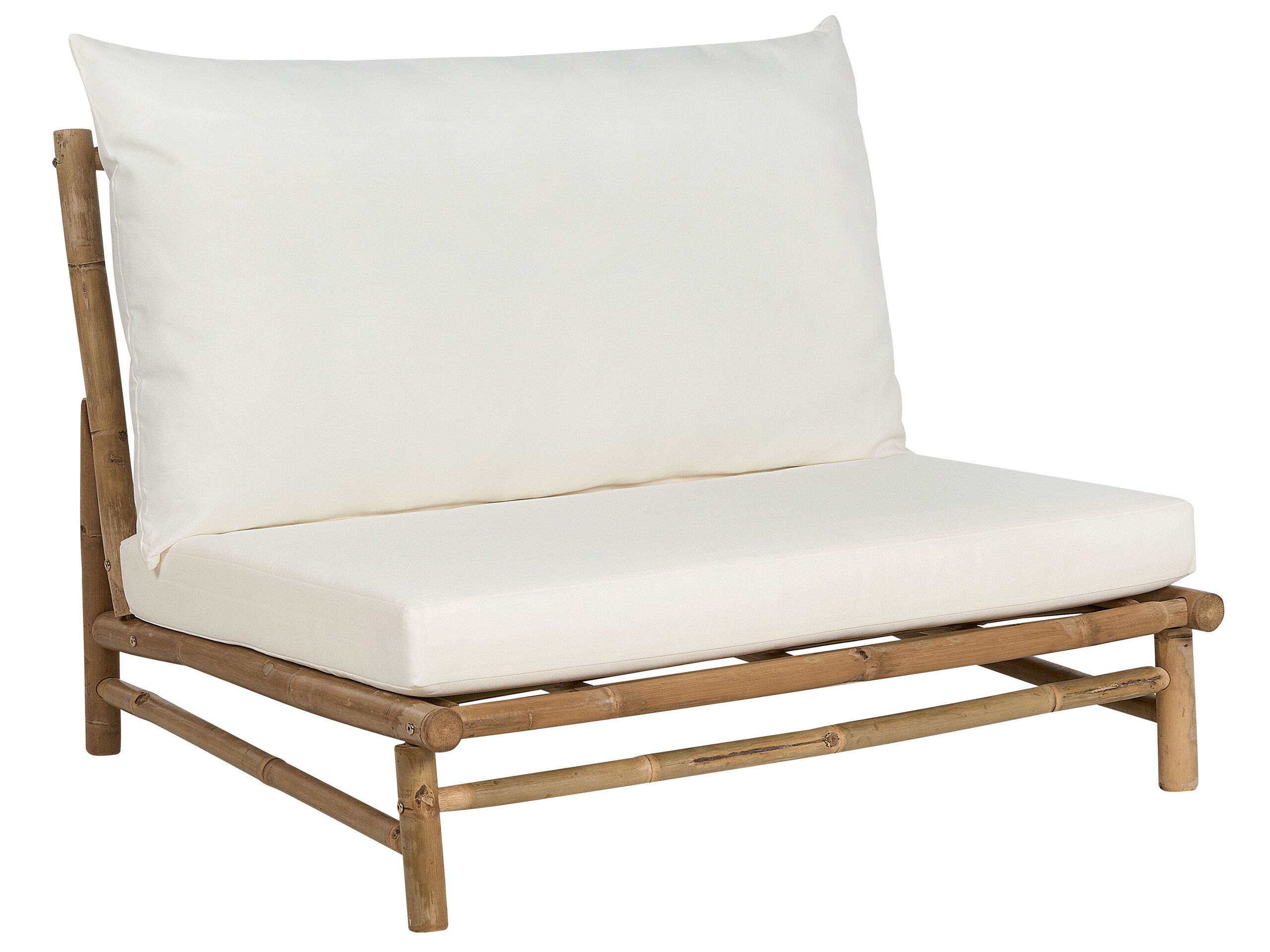 Bamboo Chair Light Wood and White TODI - Gemini Interiors