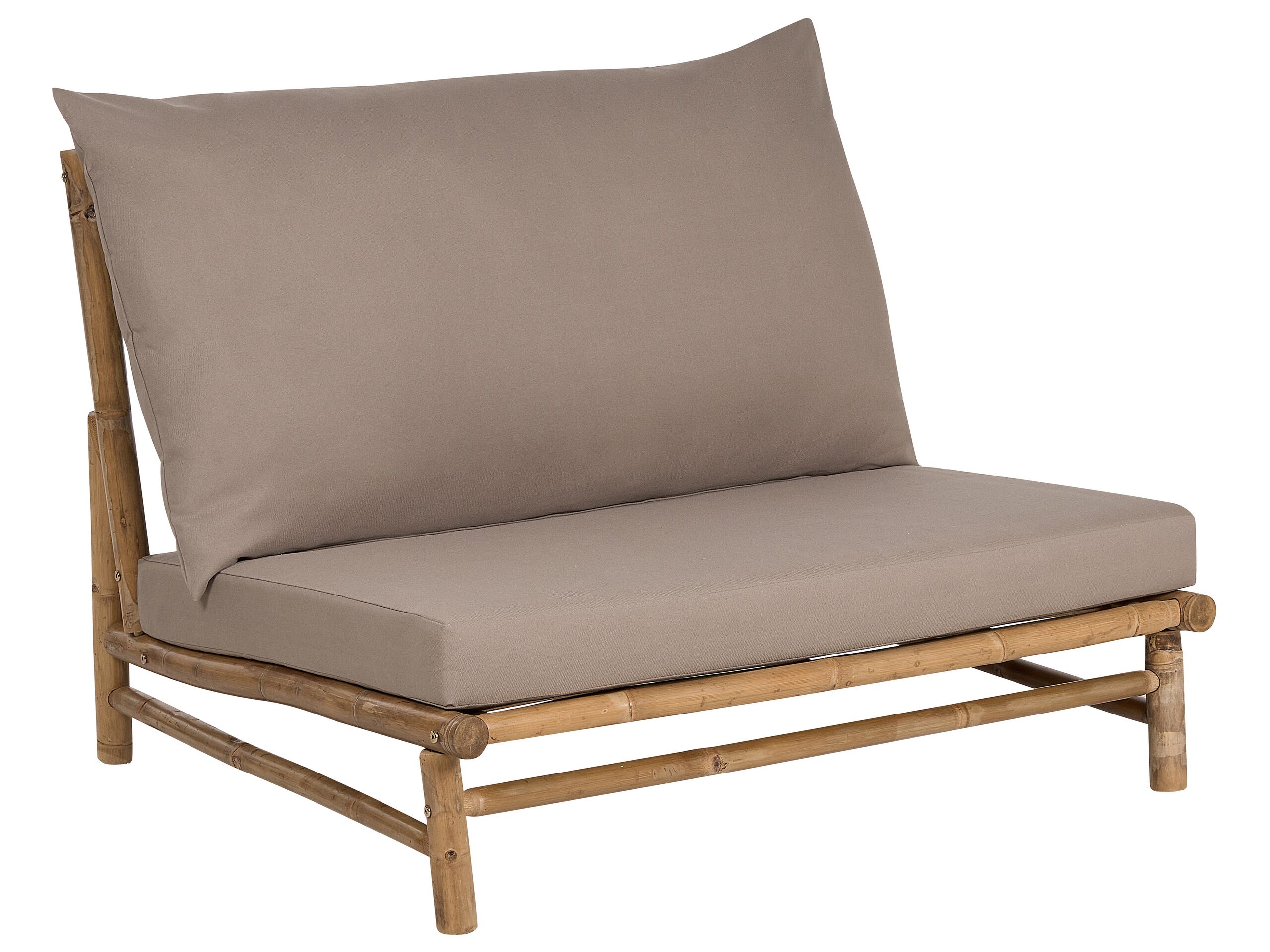 Bamboo Chair Light Wood and Taupe TODI - Gemini Interiors