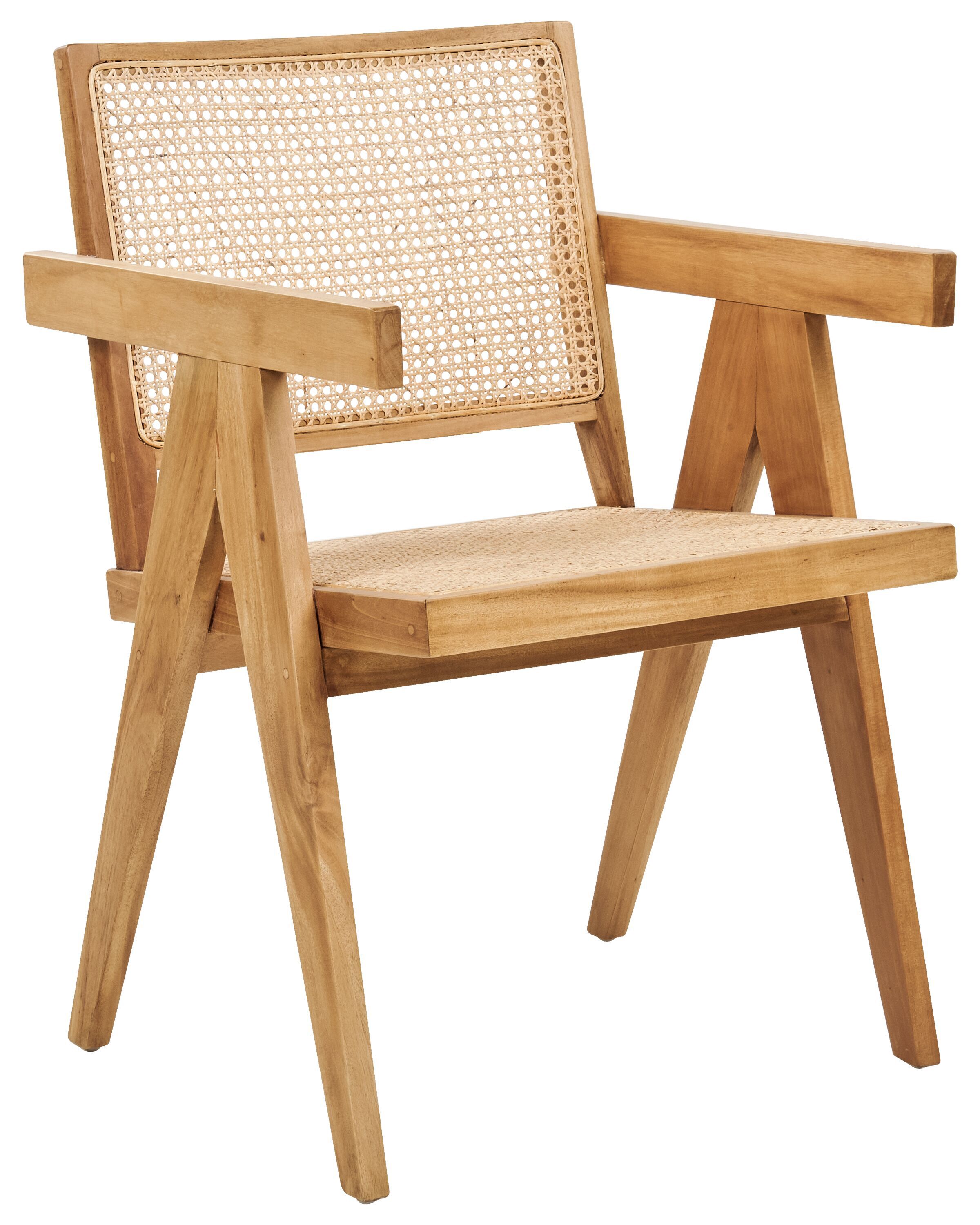 Wooden Chair with Rattan Braid Light Wood WESTBROOK - Gemini Interiors