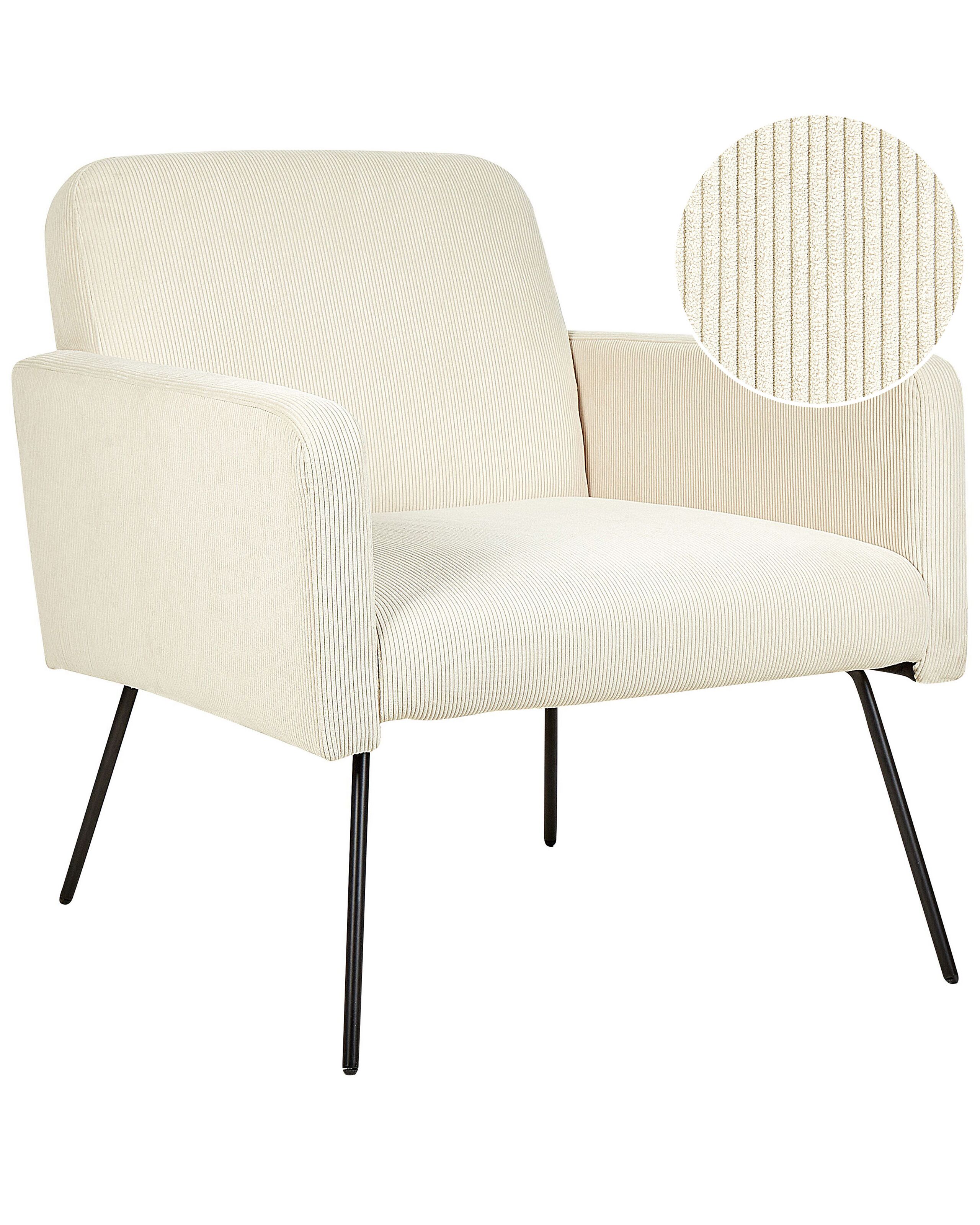 Jumbo Cord Armchair Beige NARKEN - Gemini Interiors