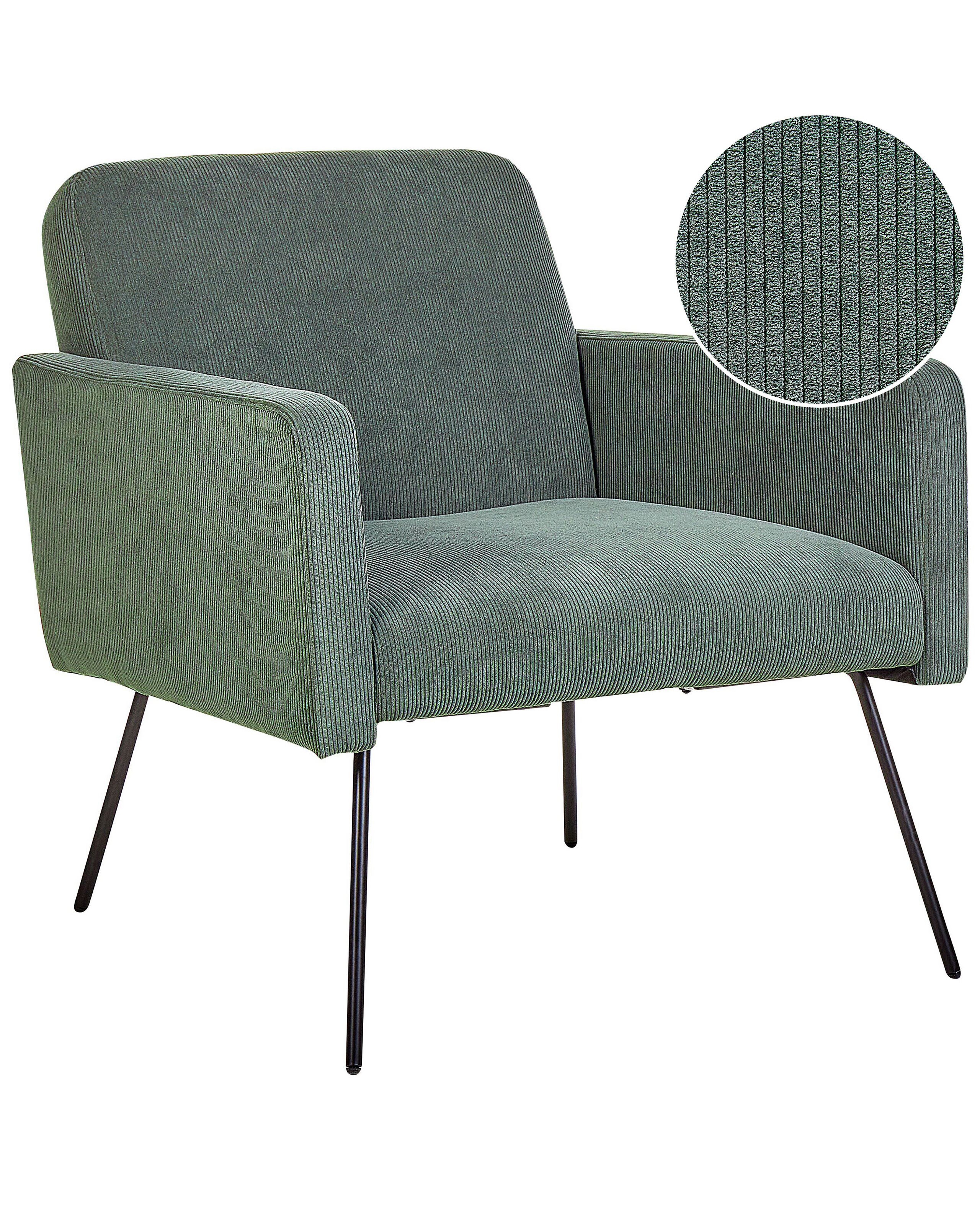 Jumbo Cord Armchair Dark Green NARKEN - Gemini Interiors