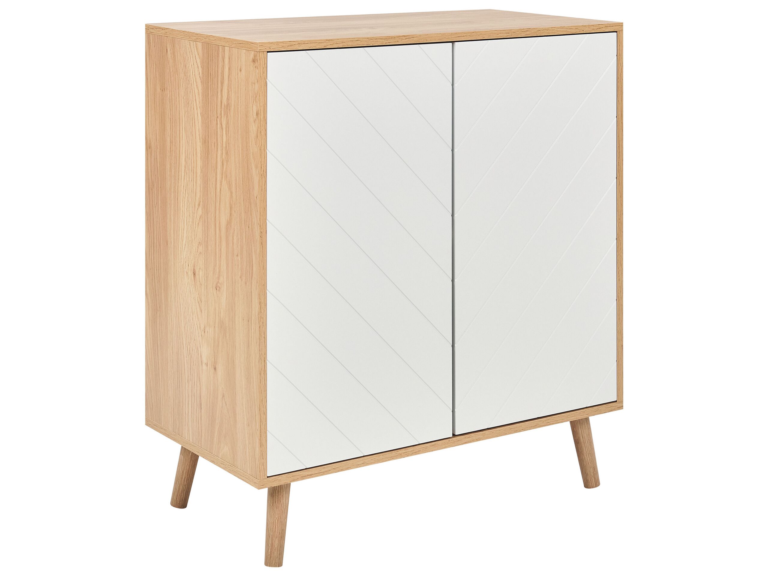 2 Door Sideboard Light Wood and White BRISTOW - Gemini Interiors