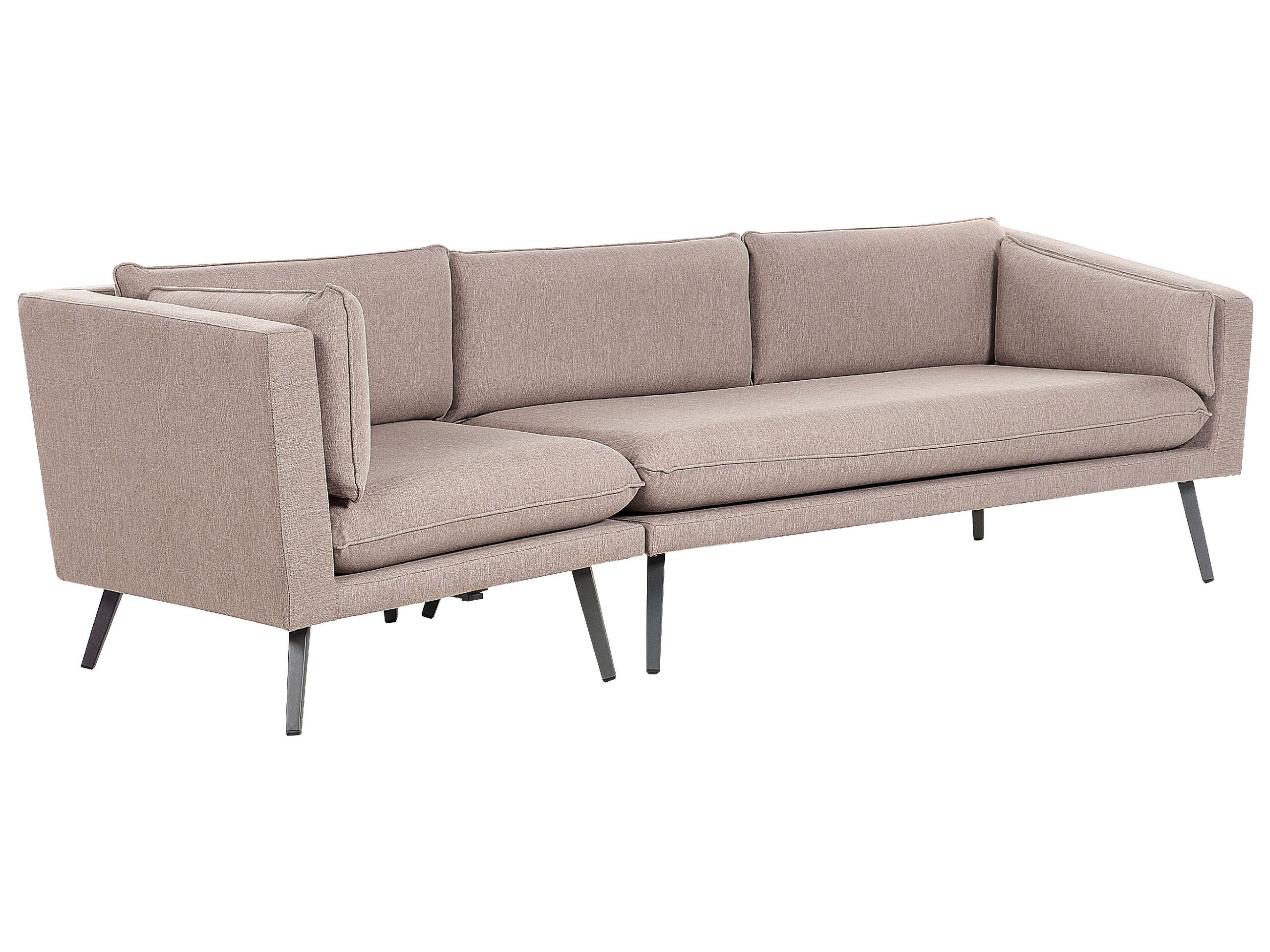 Left Hand 3 Seater Garden Sofa Beige LORETELLO - Gemini Interiors