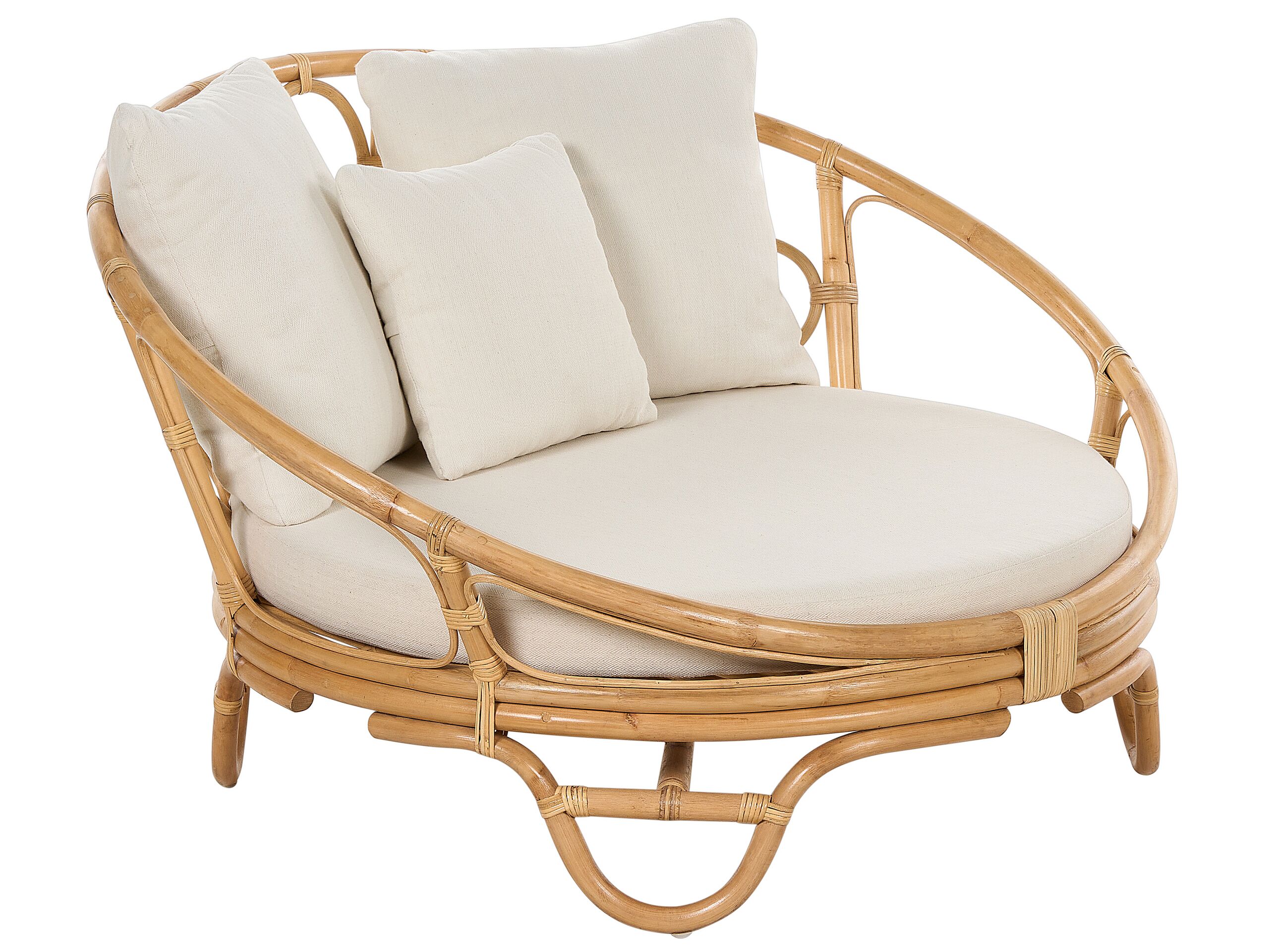 Rattan Garden Daybed Natural ROSSANO - Gemini Interiors