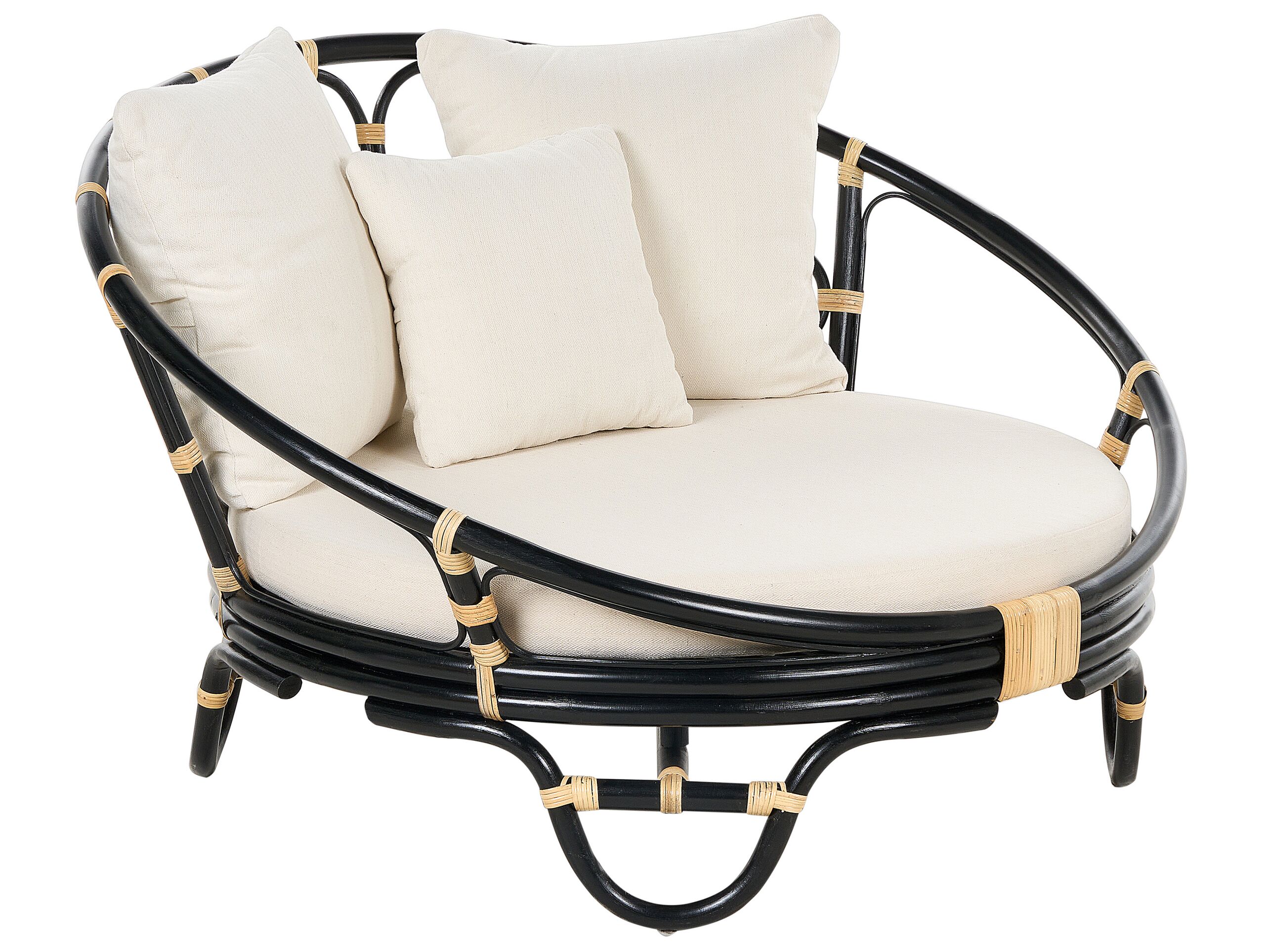 Rattan Garden Daybed Black ROSSANO - Gemini Interiors