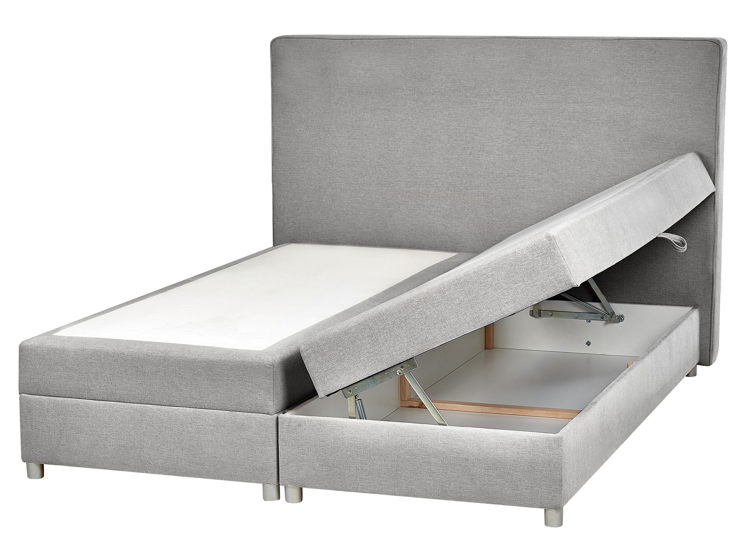 Fabric EU King Divan Bed Light Grey MINISTER - Gemini Interiors