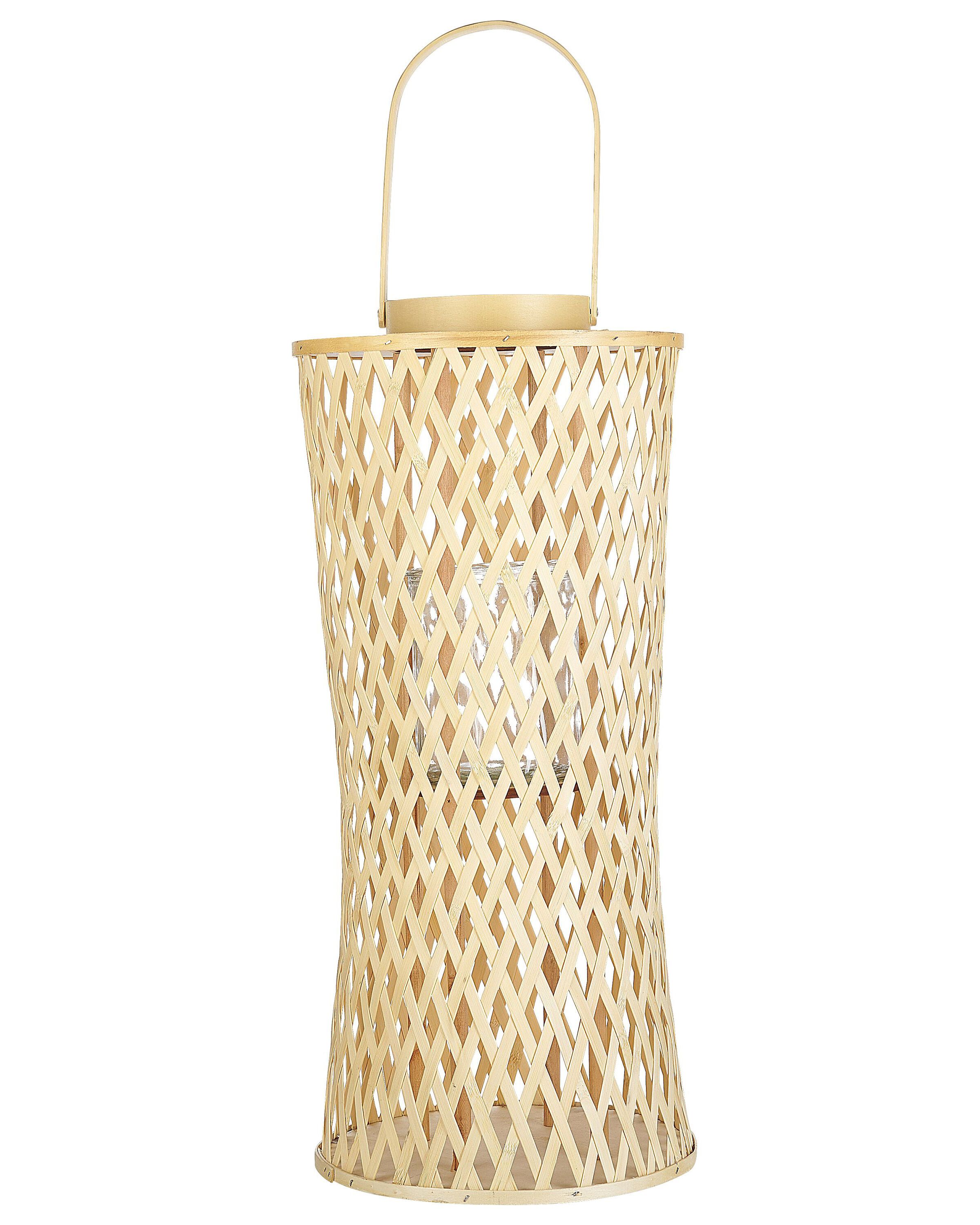 Bamboo Candle Lantern 58 cm Natural MACTAN - Gemini Interiors