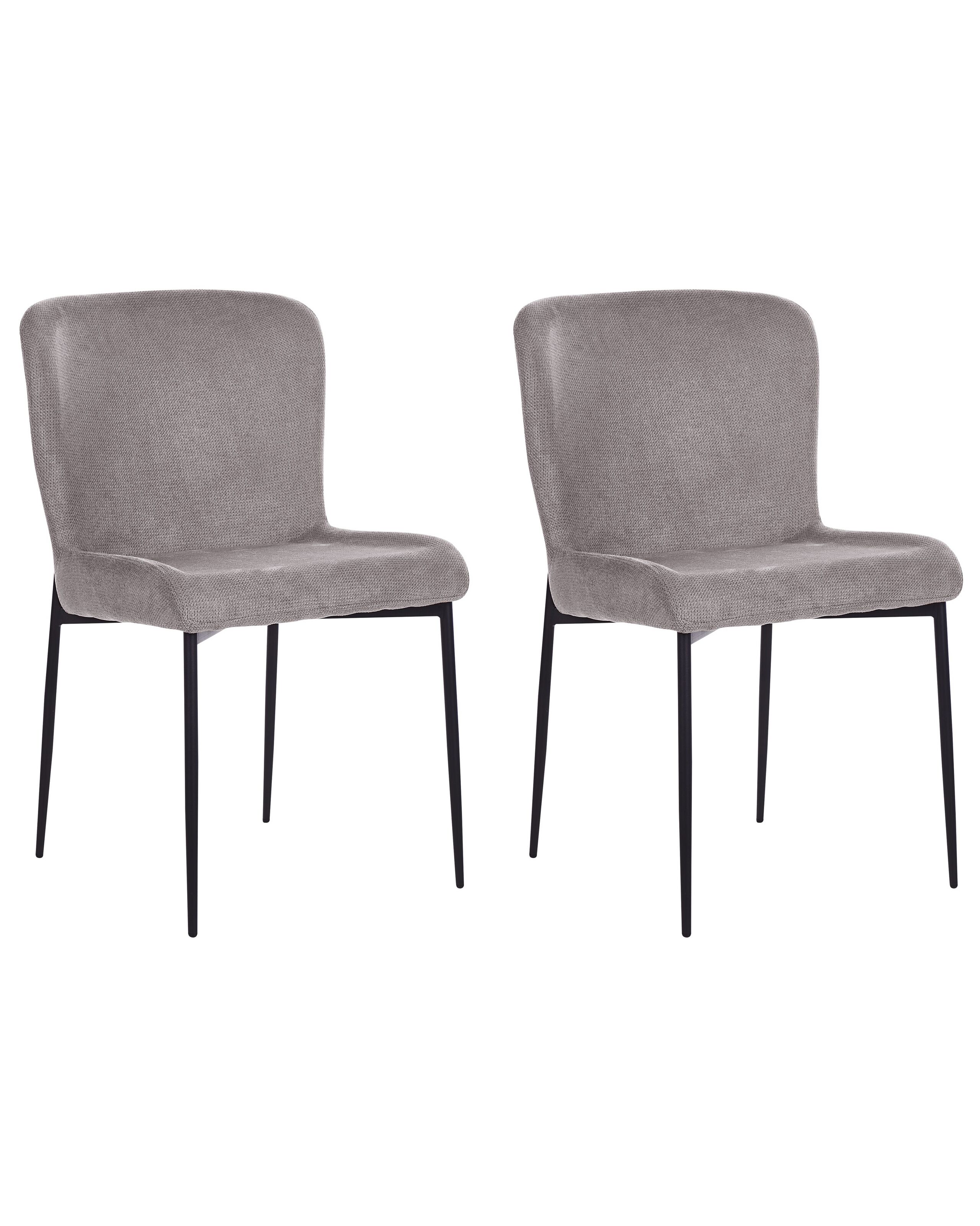Set of 2 Fabric Chairs Dark Grey ADA - Gemini Interiors