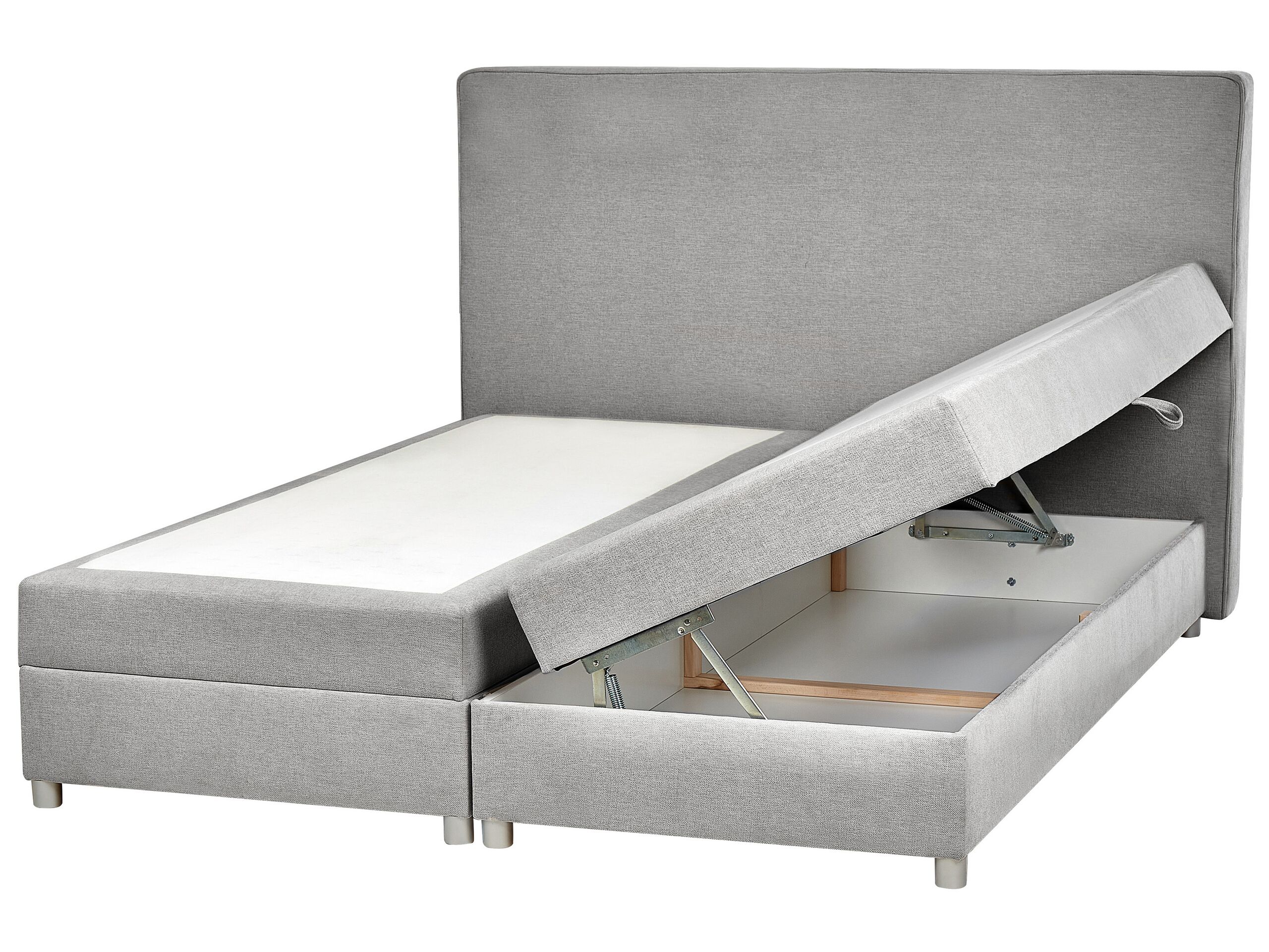 Fabric EU Super King Divan Bed Light Grey MINISTER - Gemini Interiors