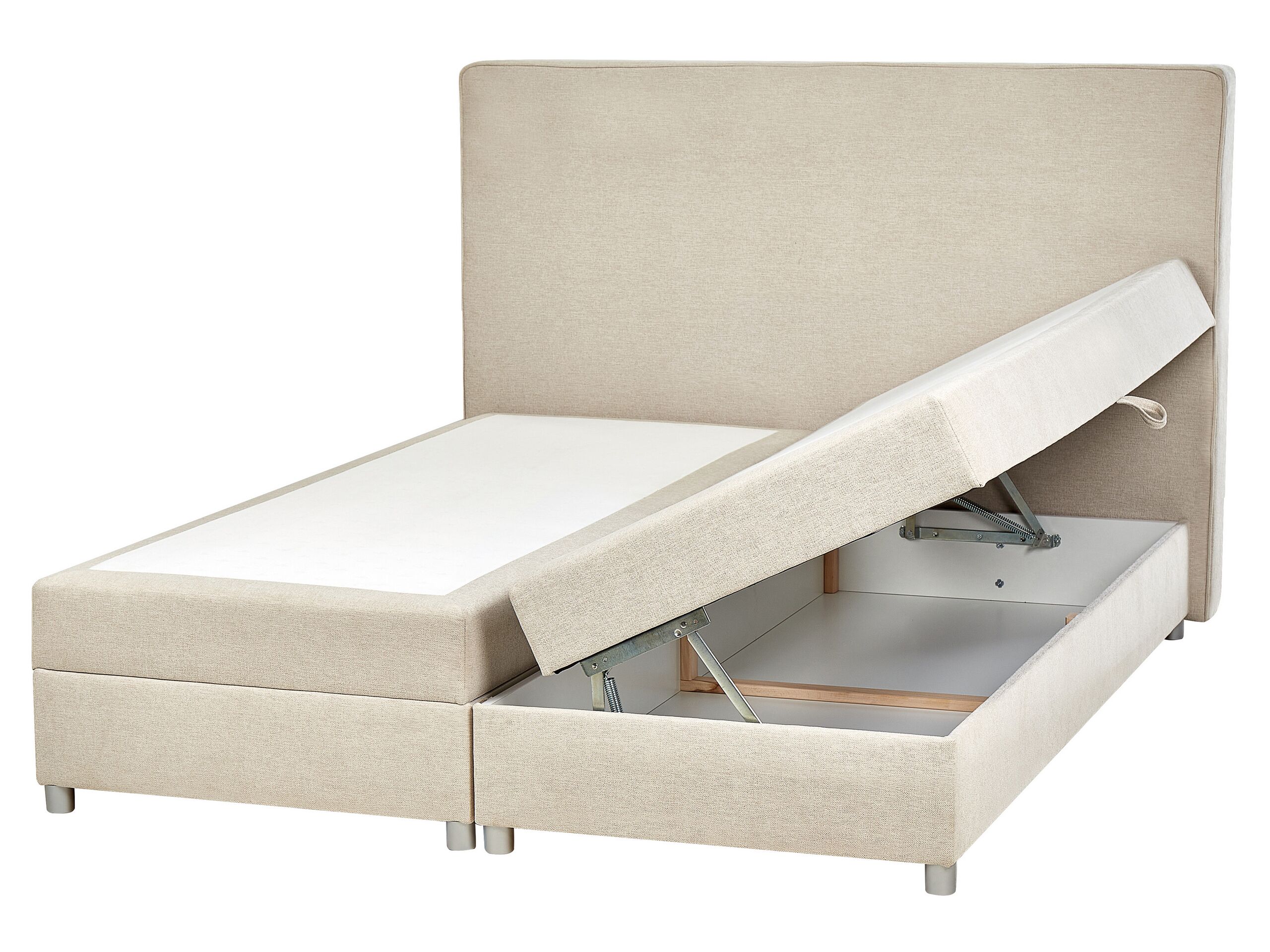 Fabric EU King Divan Bed Beige MINISTER - Gemini Interiors
