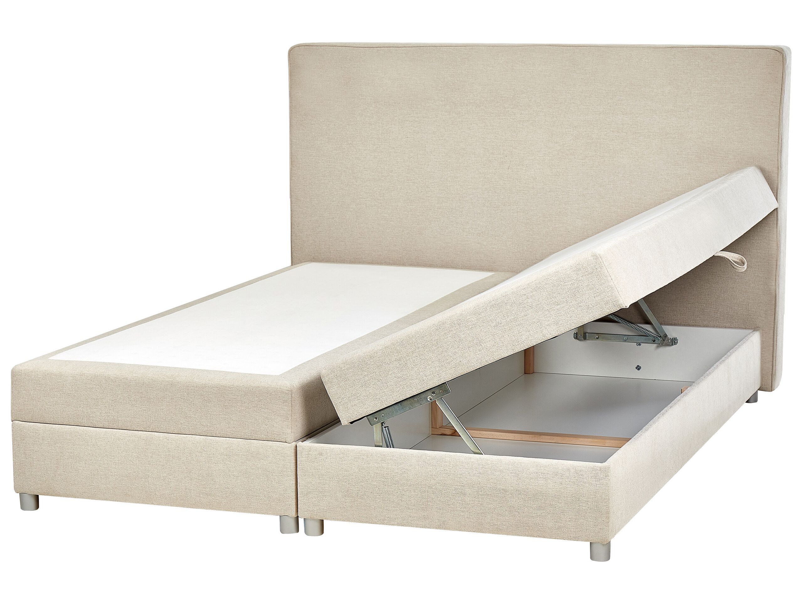 Fabric EU Super King Divan Bed Beige MINISTER - Gemini Interiors