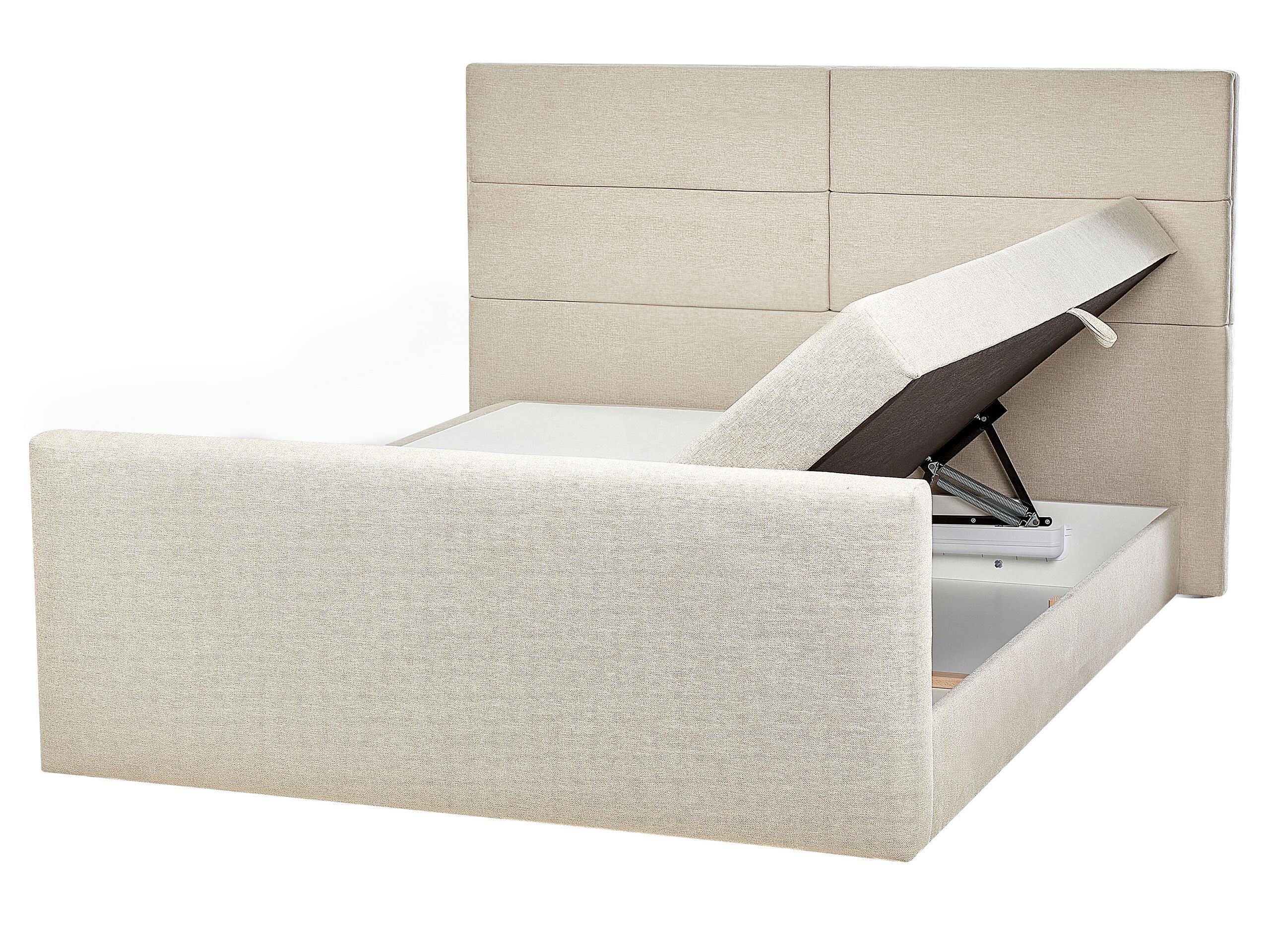 Fabric EU King Divan Bed Beige ARISTOCRAT - Gemini Interiors