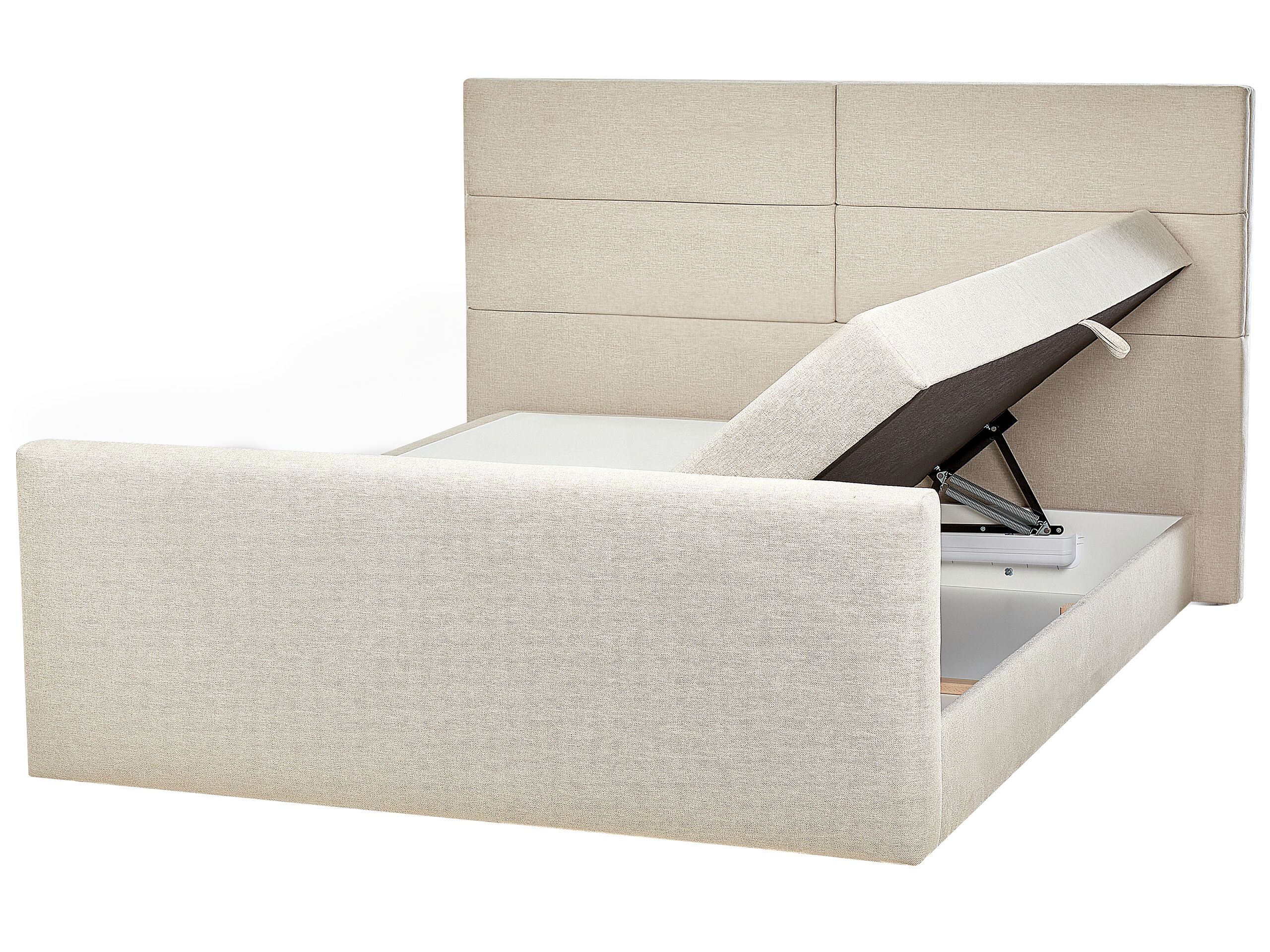 Fabric EU Super King Divan Bed Beige ARISTOCRAT - Gemini Interiors