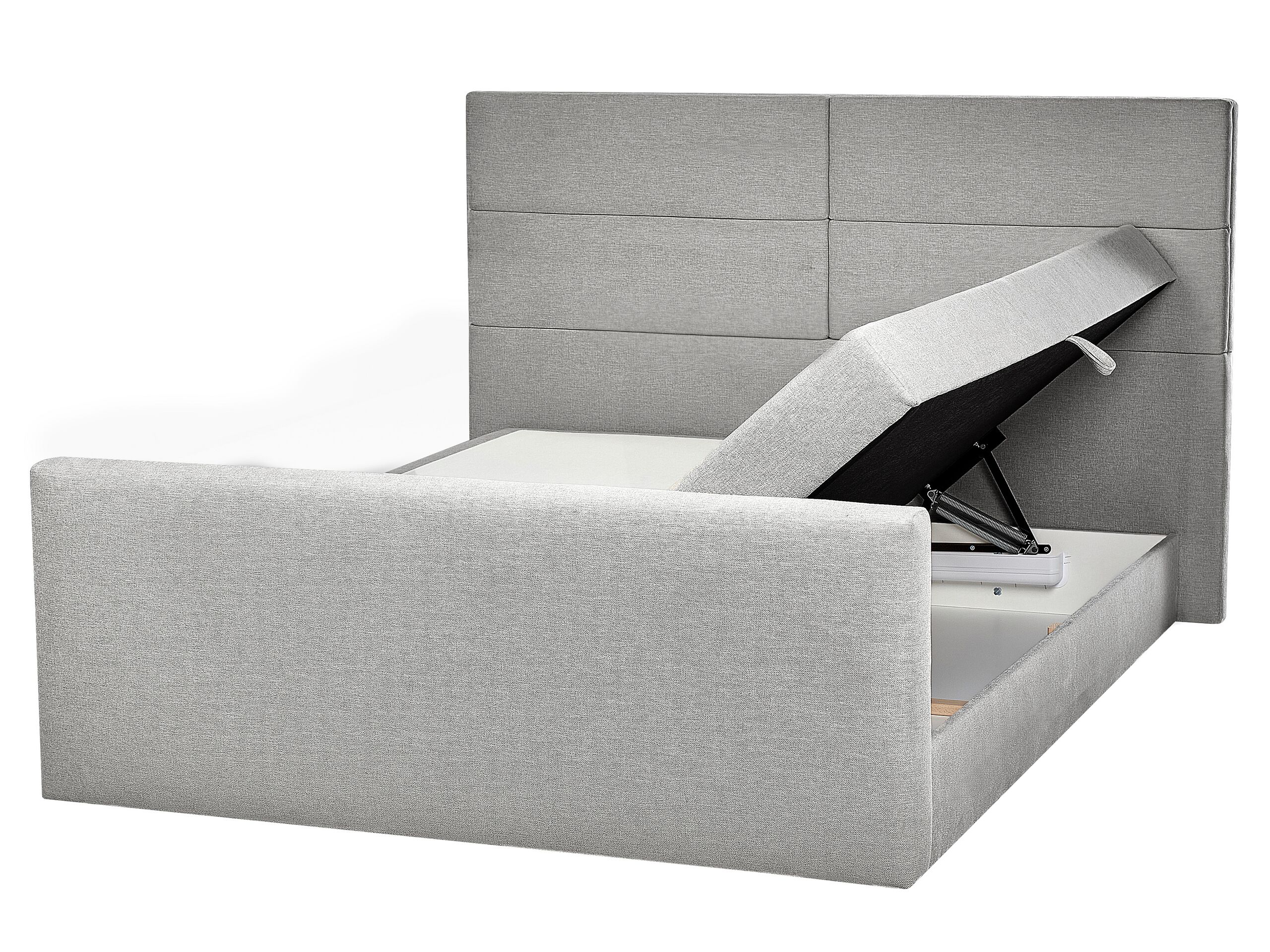 Fabric EU King Divan Bed Light Grey ARISTOCRAT - Gemini Interiors
