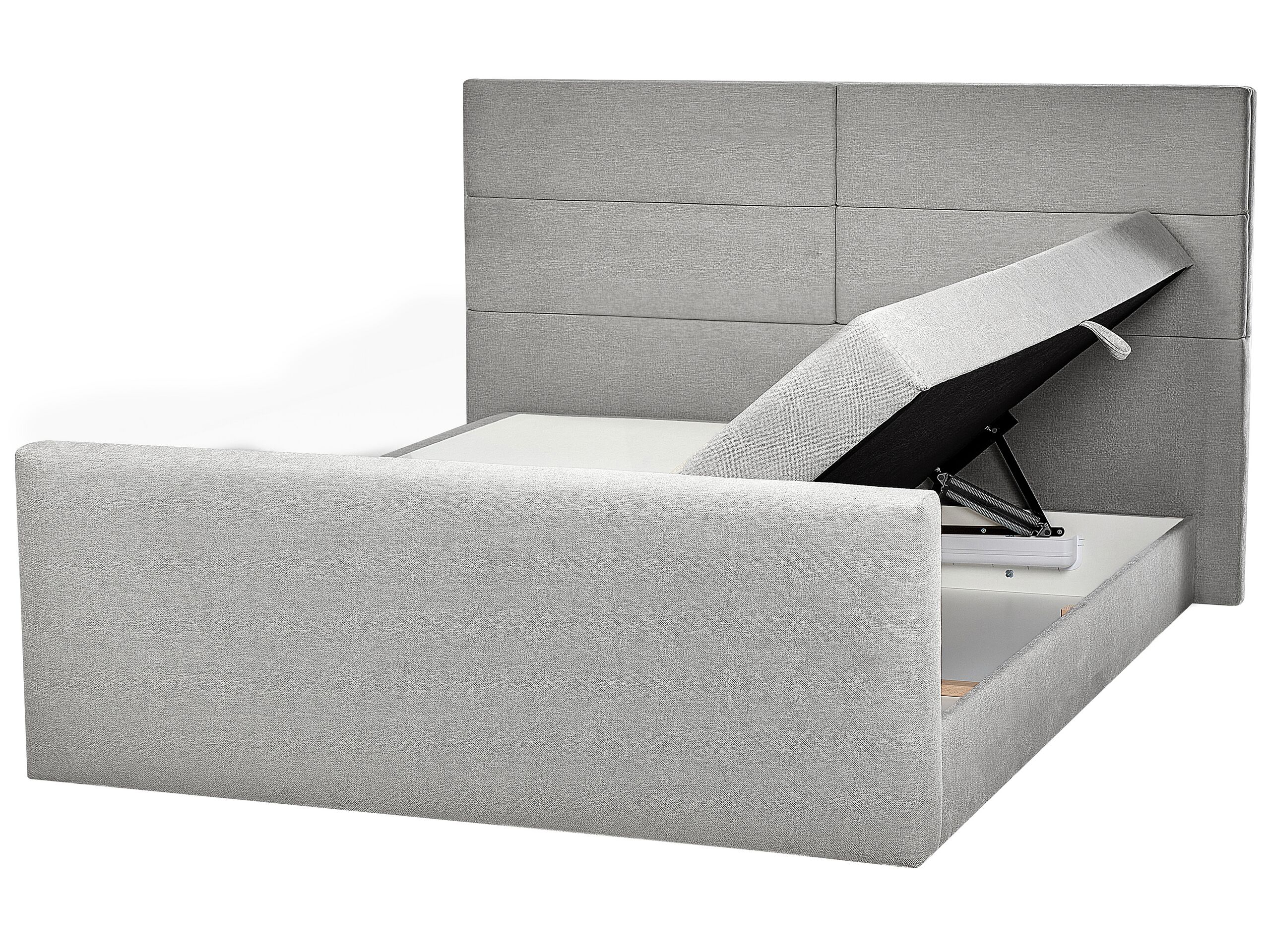Fabric EU Super King Divan Bed Light Grey ARISTOCRAT - Gemini Interiors