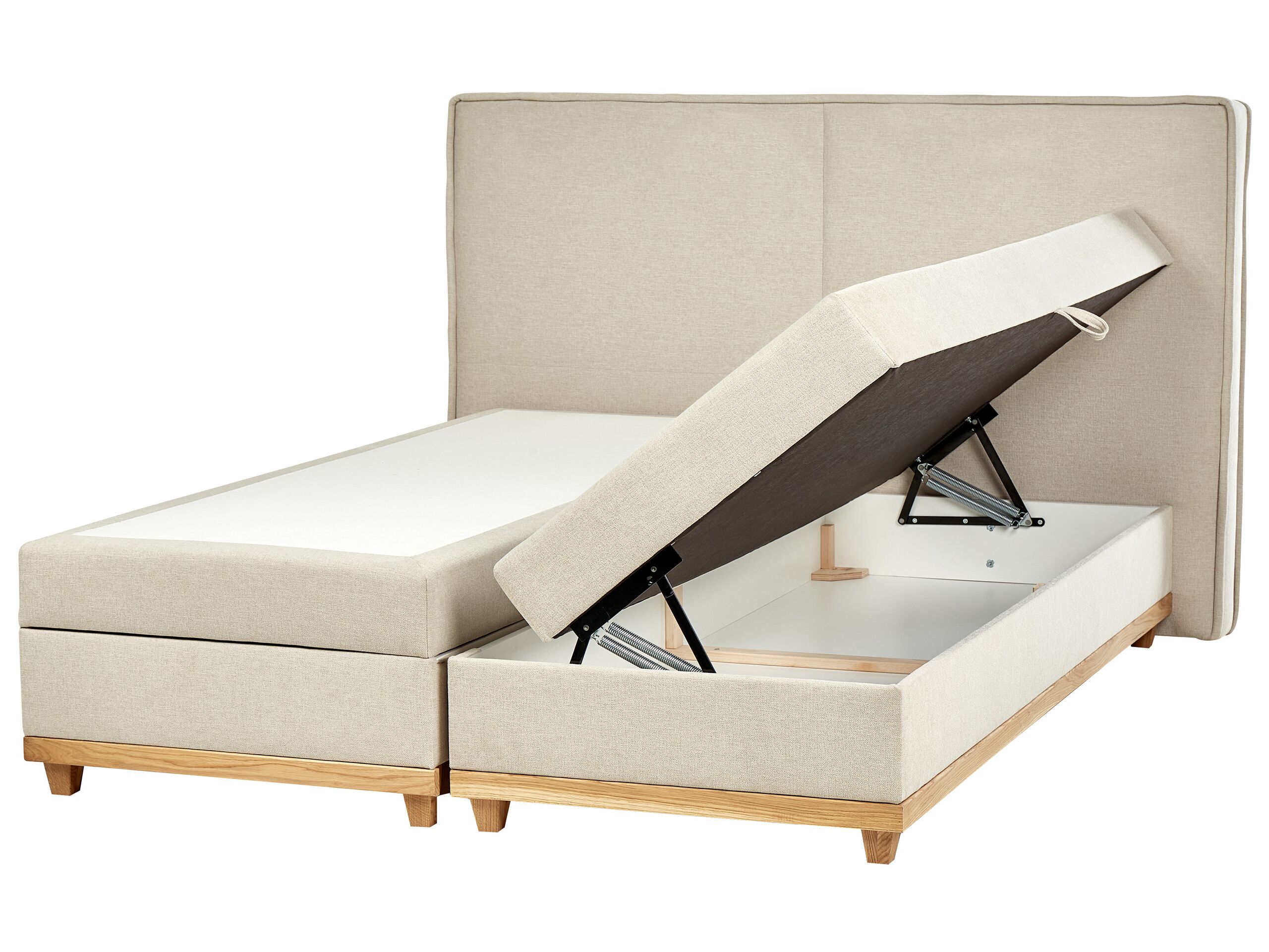 Fabric EU Super King Divan Bed Beige DYNASTY - Gemini Interiors