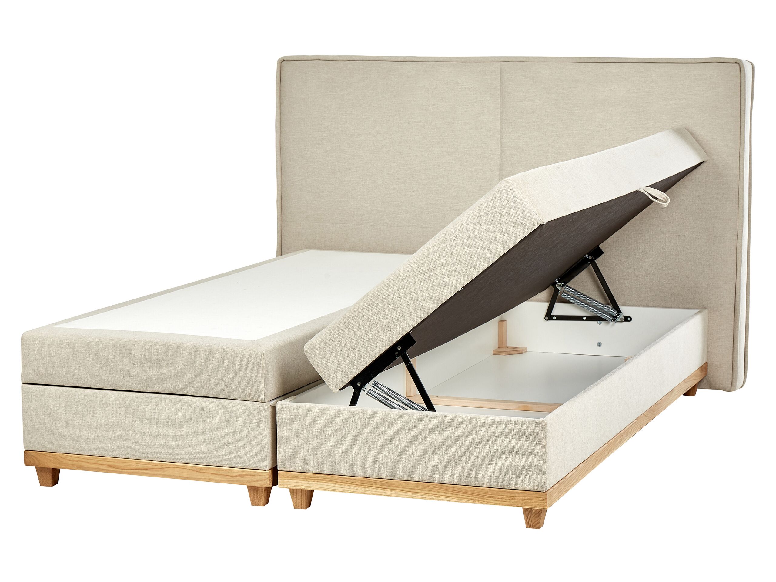 Fabric EU King Divan Bed Beige DYNASTY - Gemini Interiors