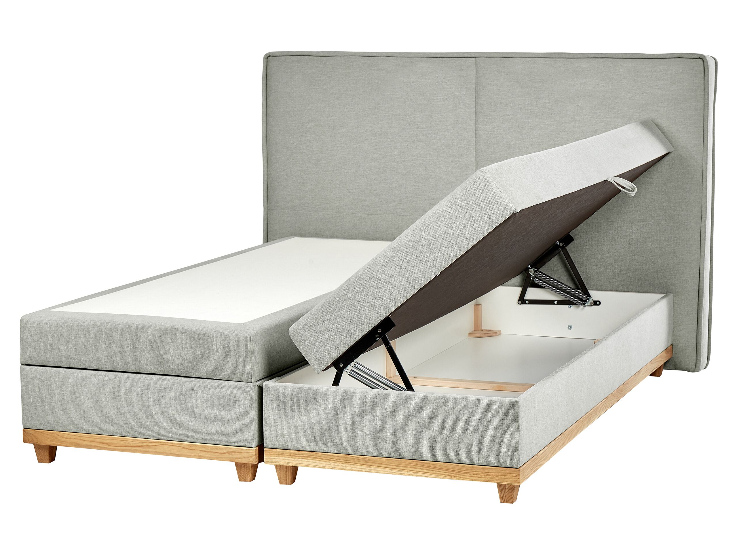 Fabric EU King Divan Bed Light Grey DYNASTY - Gemini Interiors