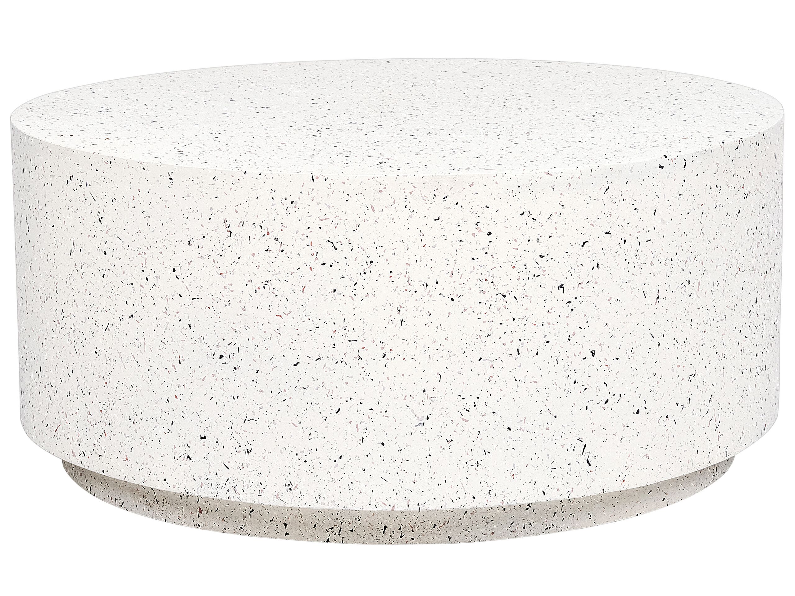 Round Coffee Table White Terrazzo Effect TREZZO - Gemini Interiors