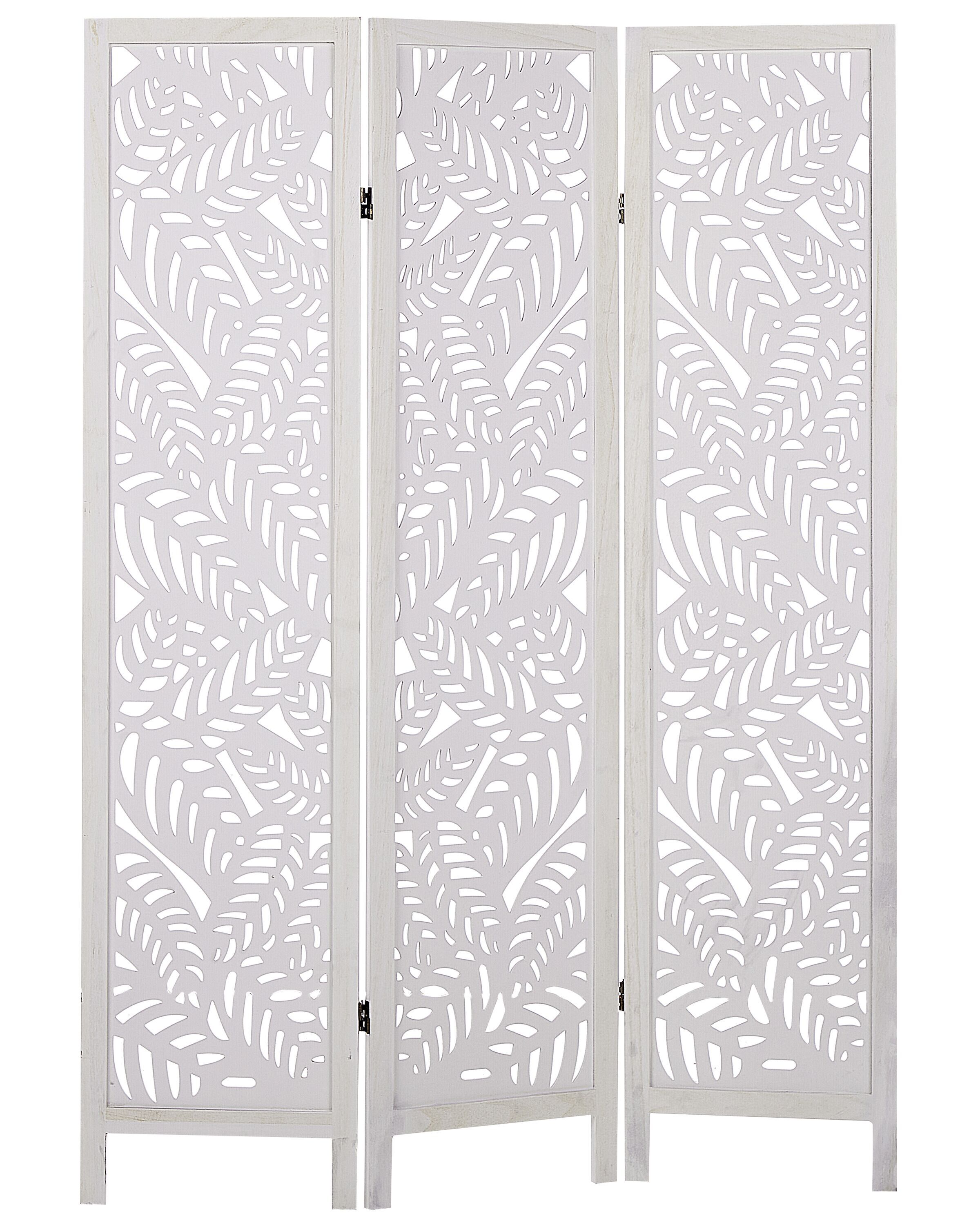 Wooden Folding 3 Panel Room Divider 170 x 122 cm White MELAGO - Gemini Interiors