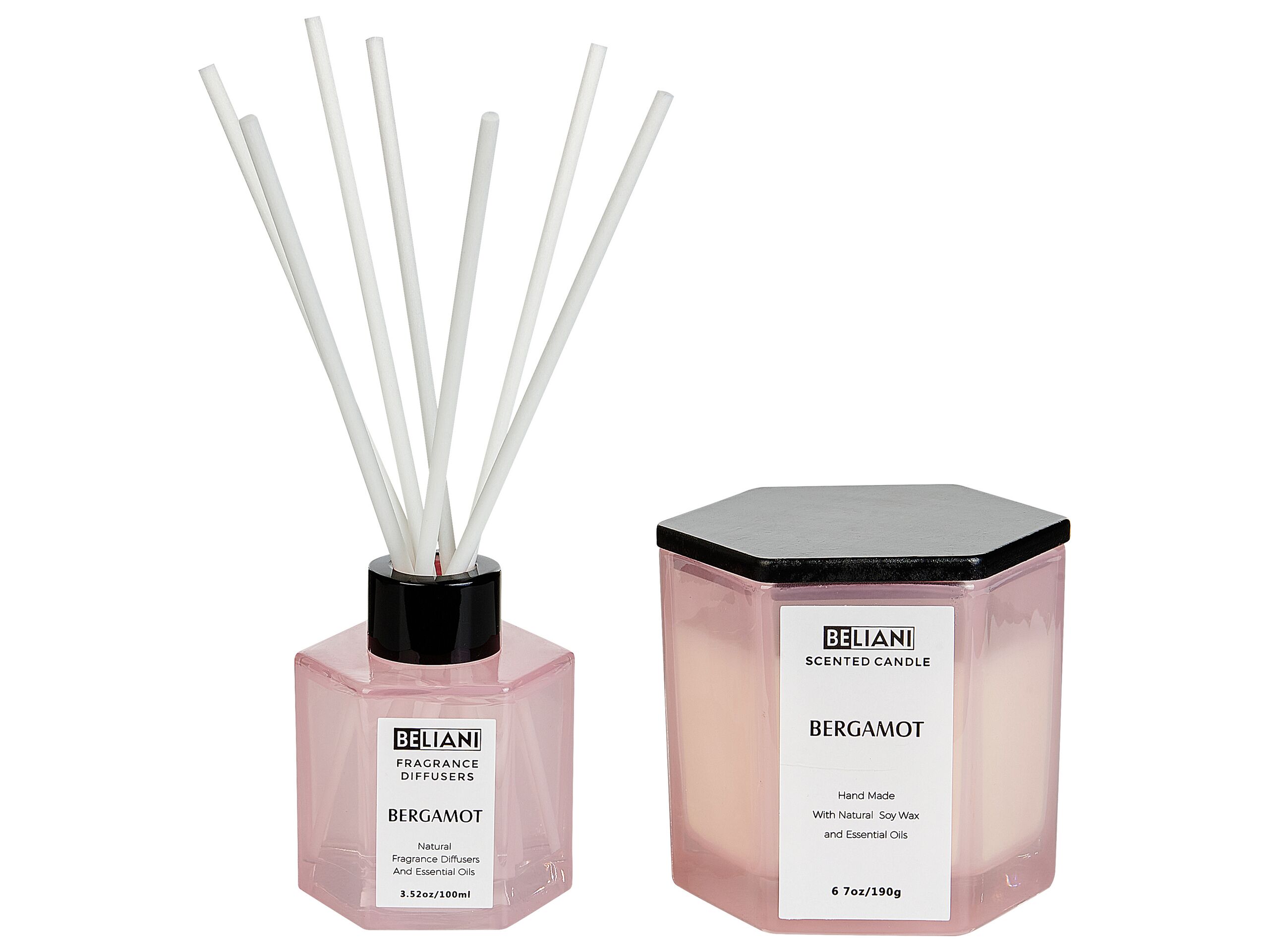 Soy Wax Candle and Reed Diffuser Scented Set Bergamot - Gemini Interiors