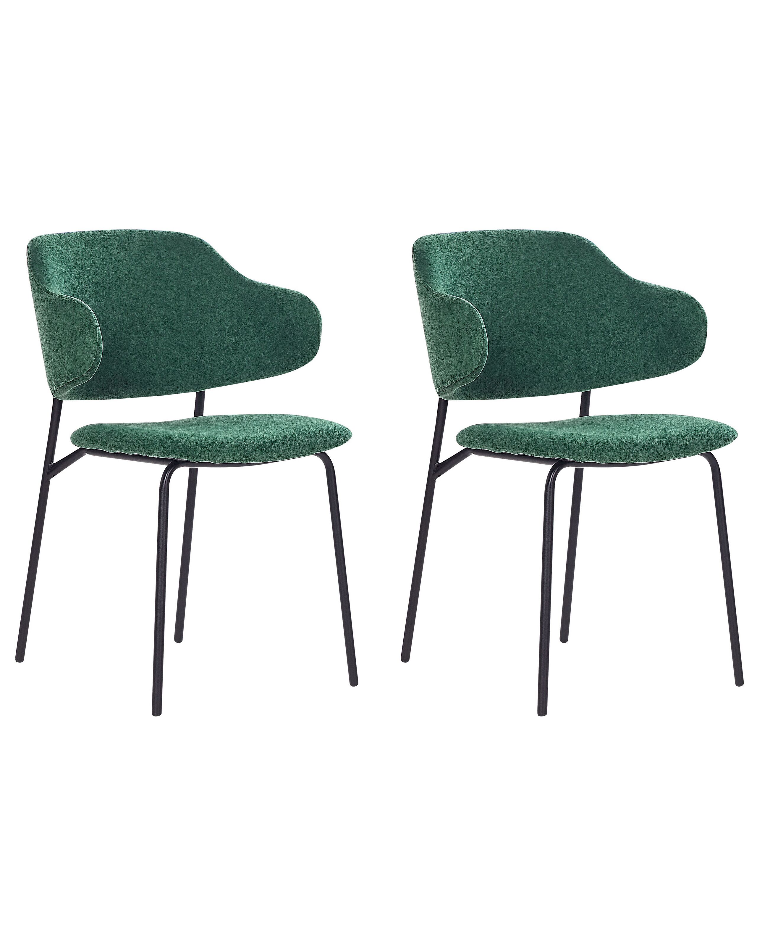 Set of 2 Fabric Dining Chairs Green KENAI - Gemini Interiors