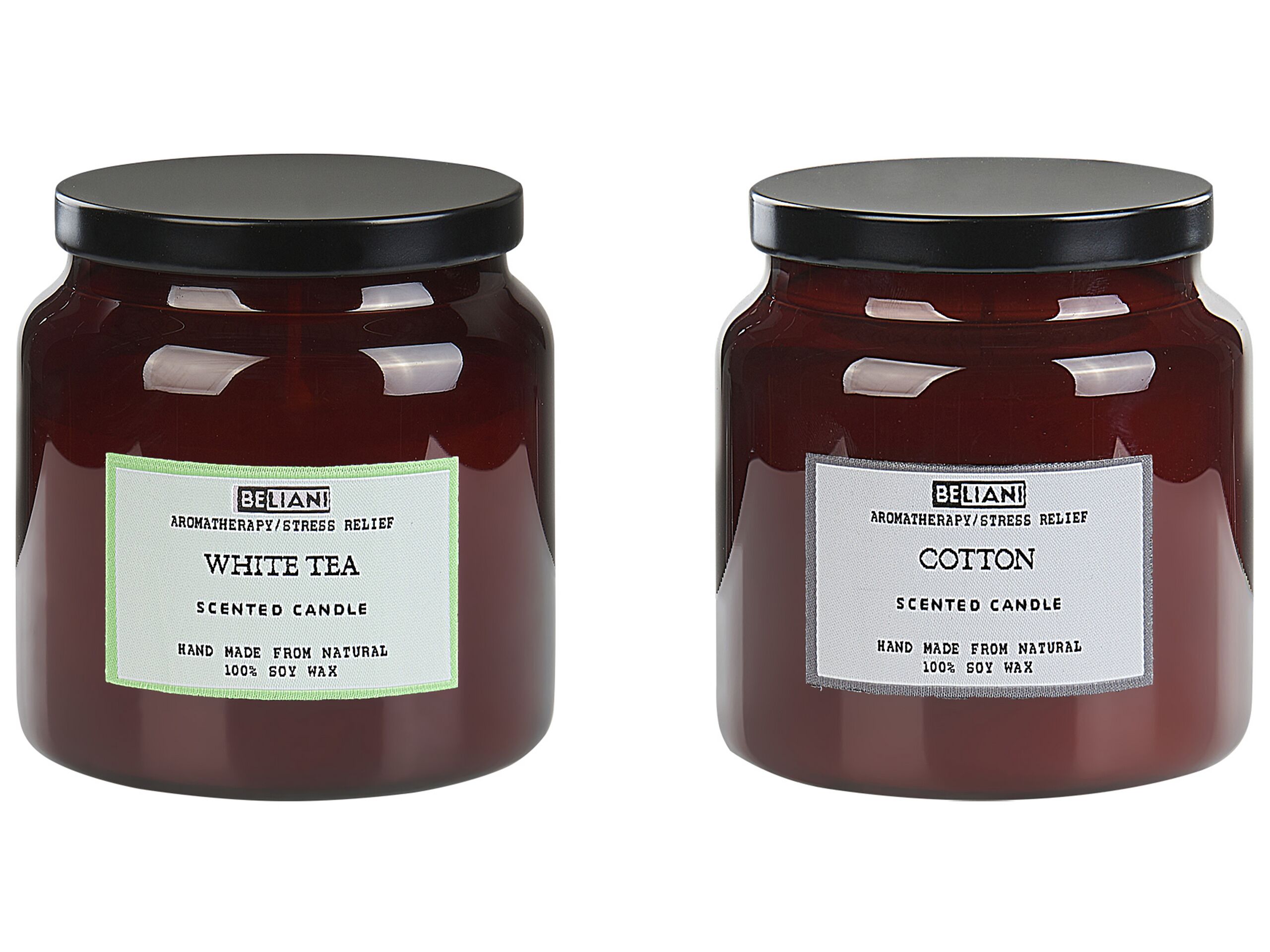 2 Soy Wax Scented Candles White Tea / Cotton - Gemini Interiors