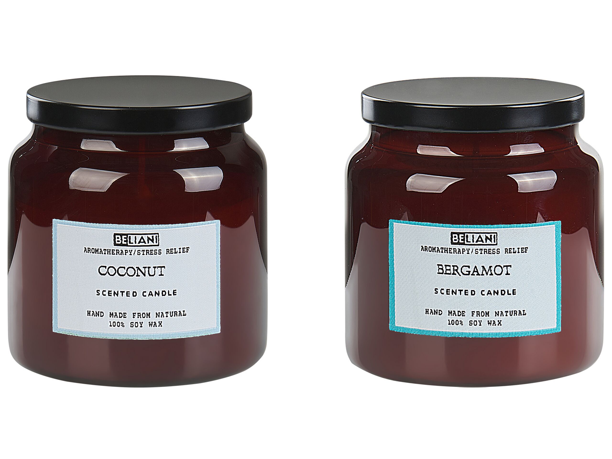 2 Soy Wax Scented Candles Bergamot / Coconut - Gemini Interiors