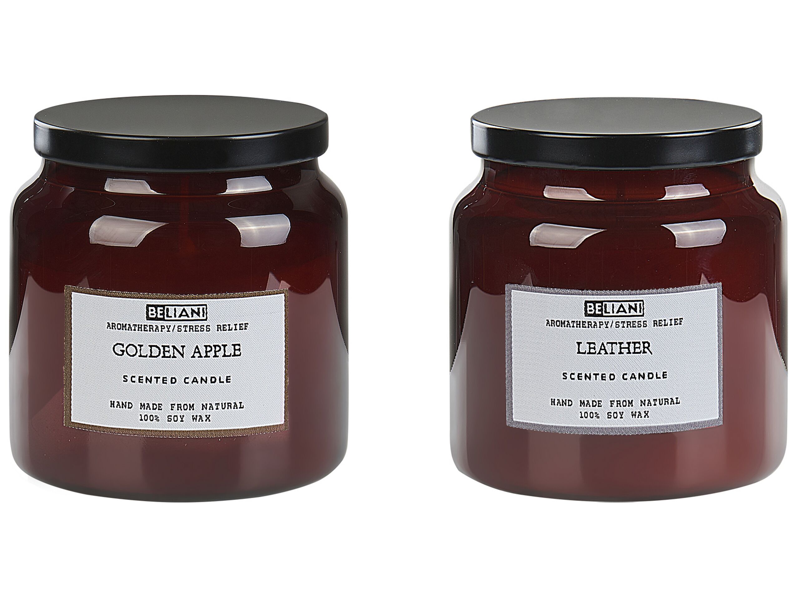 2 Soy Wax Scented Candles Golden Apple / Leather - Gemini Interiors